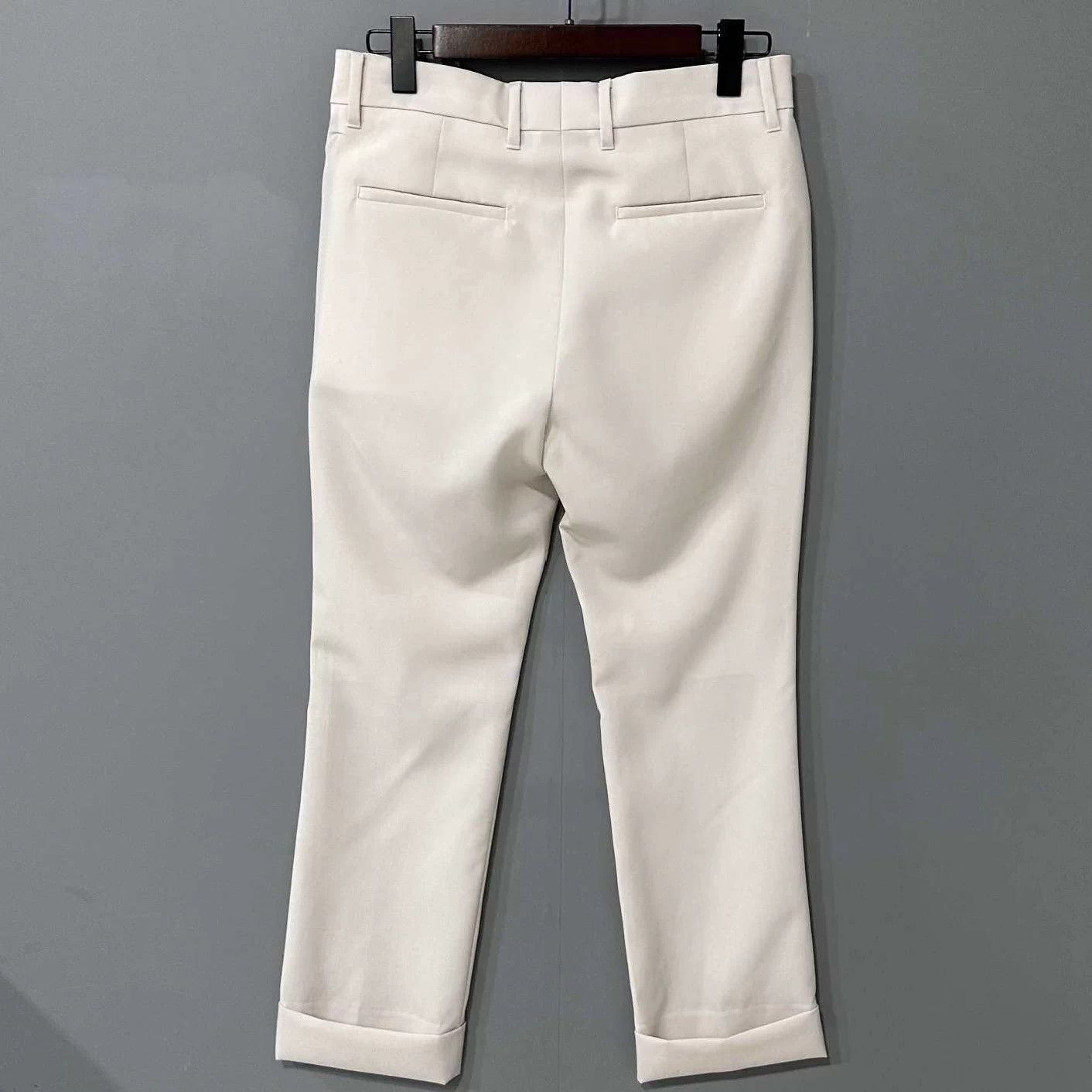 Givenchy Givenchy white lightweight metallic detail slim casual pants Size 48S - 3 Thumbnail