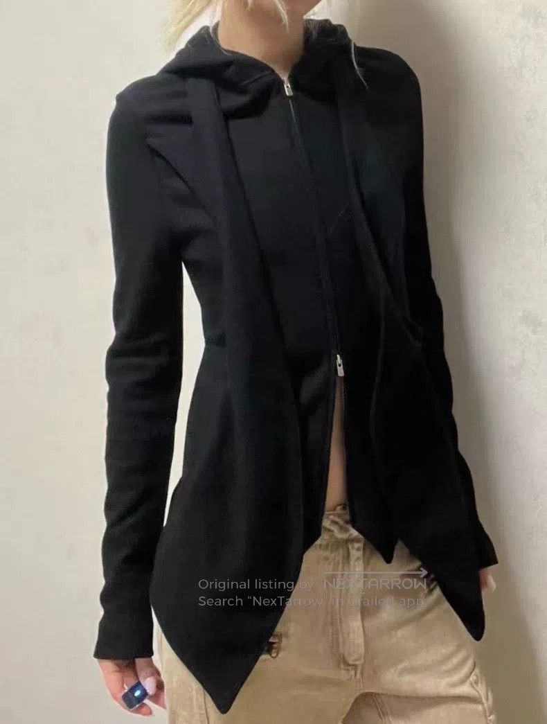 Yohji Yamamoto Yohji Yamamoto 08 AW Red Label Shaped Wool Hooded Suit Jac Size XS / US 0-2 / IT 36-38 - 8 Thumbnail