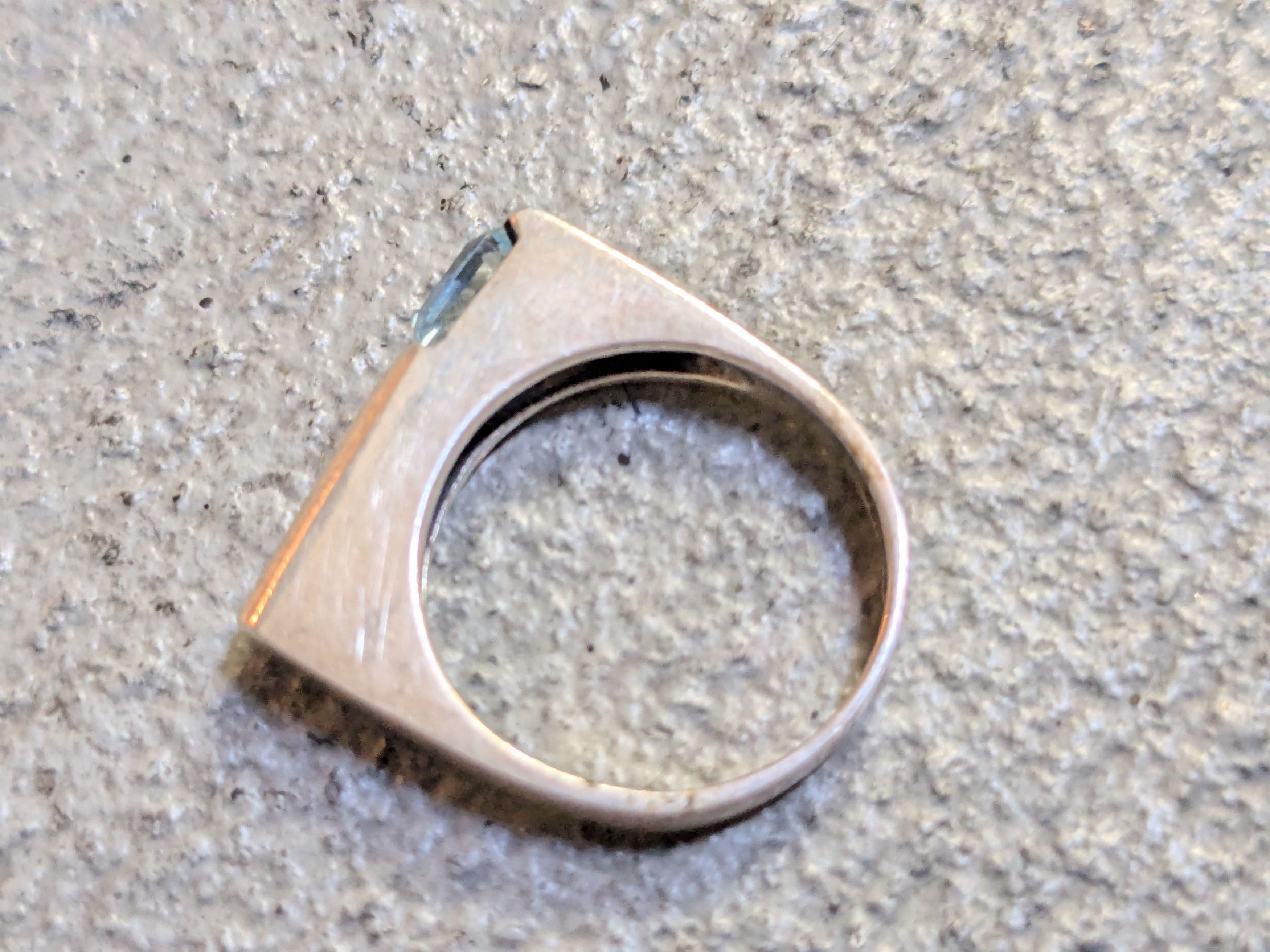 Vintage Vintage Sterling Silver Ring Blue Topaz 6 Band Modern Size ONE SIZE - 7 Thumbnail