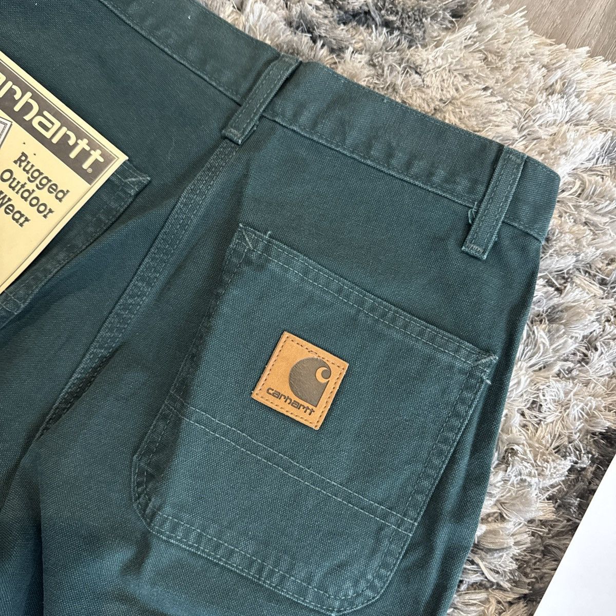 Carhartt BNWT Vintage 90s Carhartt B30 EVG Green Denim Jorts GRAIL 28 Size US 28 / EU 44 - 4 Thumbnail