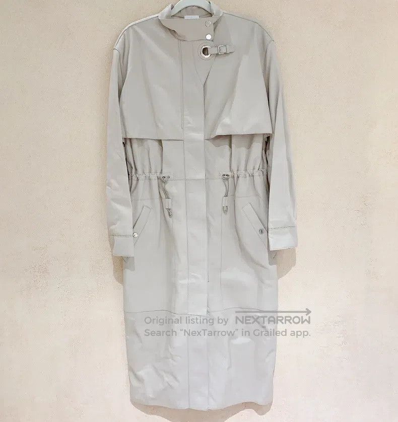 Hermes Hermes Long Leather Jacket - Women's - Light Khaki Size XS / US 0-2 / IT 36-38 - 1 Thumbnail