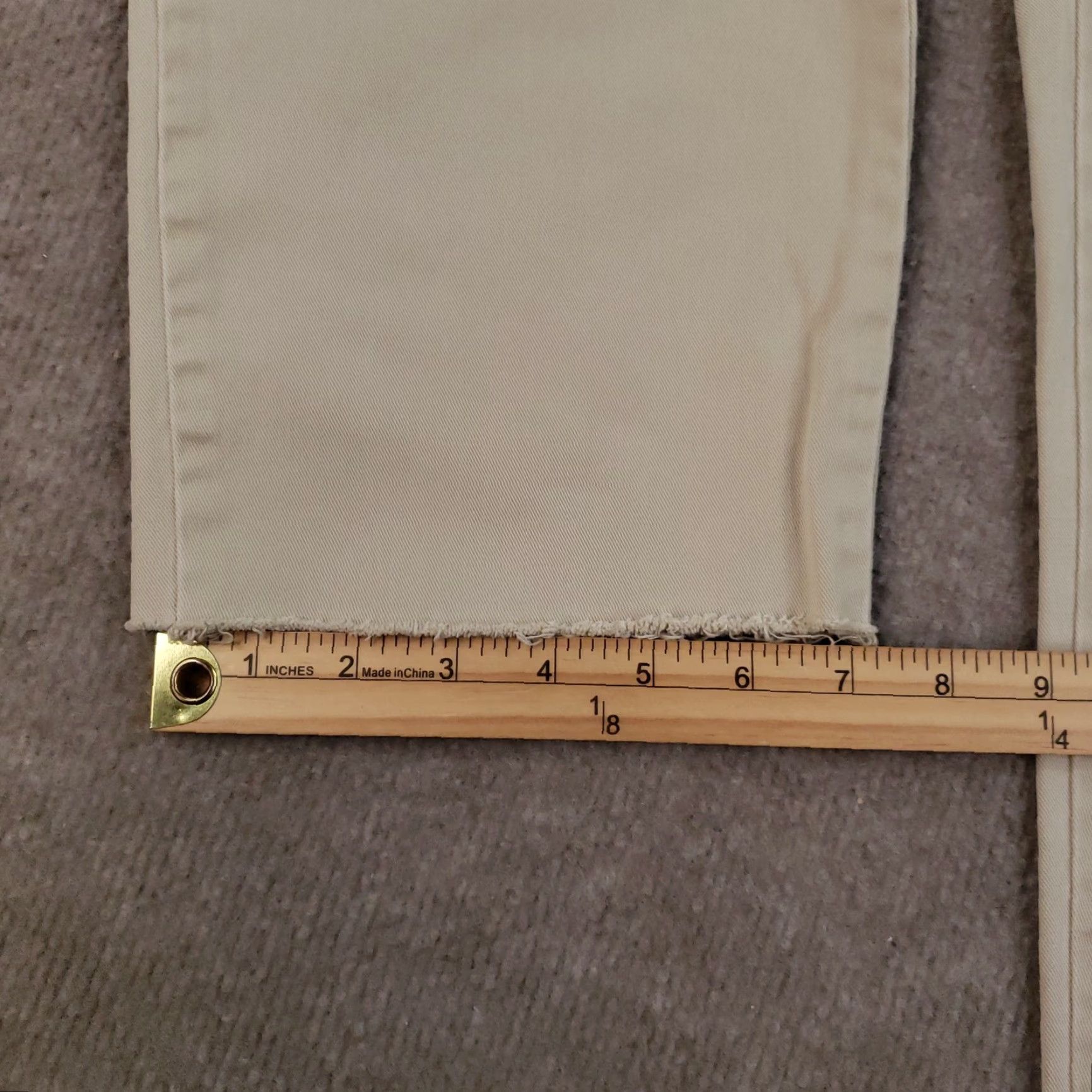 Ralph Lauren VINTAGE Ralph Lauren Pants Womens 12 Khaki Beige High Rise Straight Cropped Frayed Size 34" / US 12 / IT 48 - 4 Thumbnail