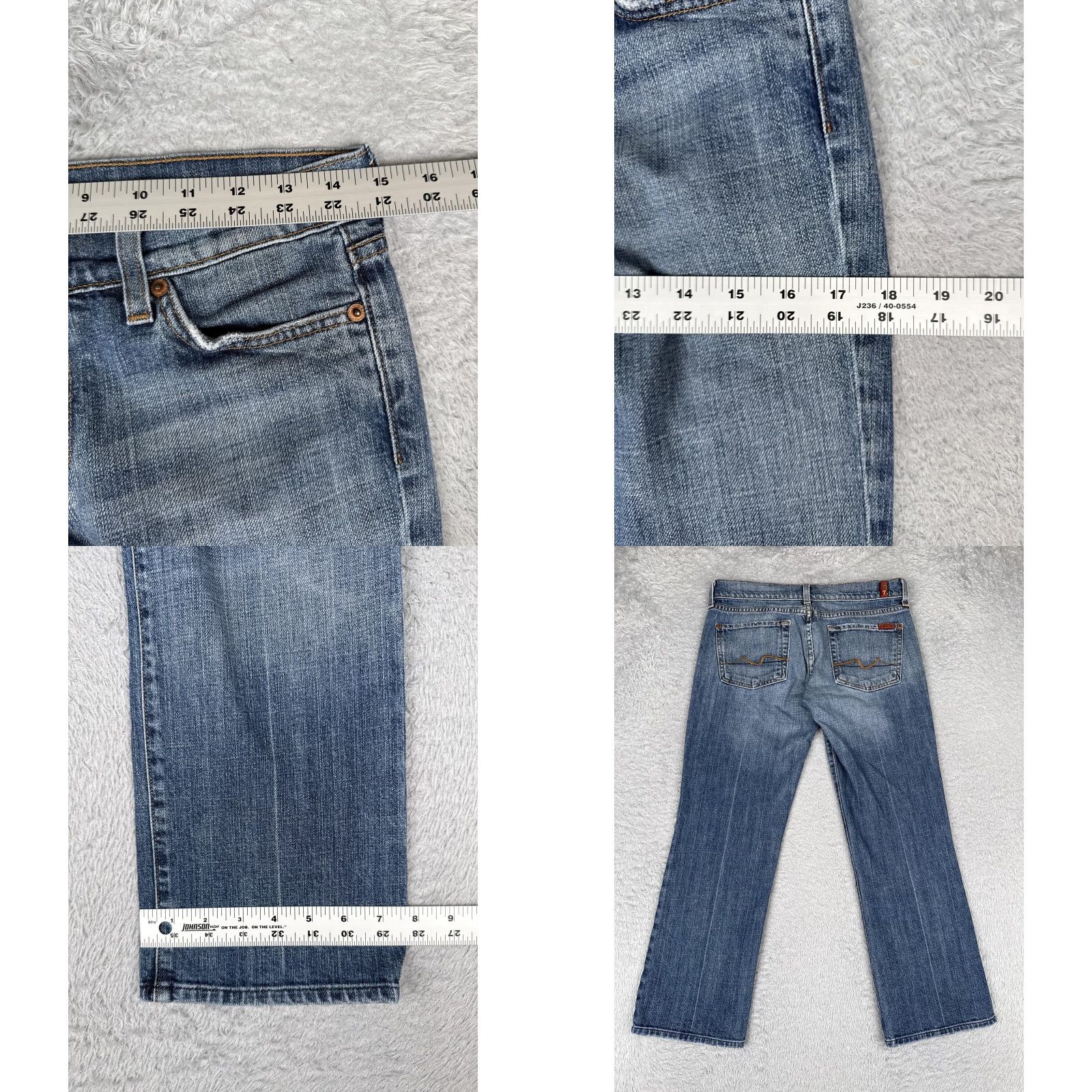 7 For All Mankind 7 For All Mankind Jeans Womens 28 Blue Low Rise Straight Stretch Denim 28x26 Size 28" / US 6 / IT 42 - 9 Thumbnail