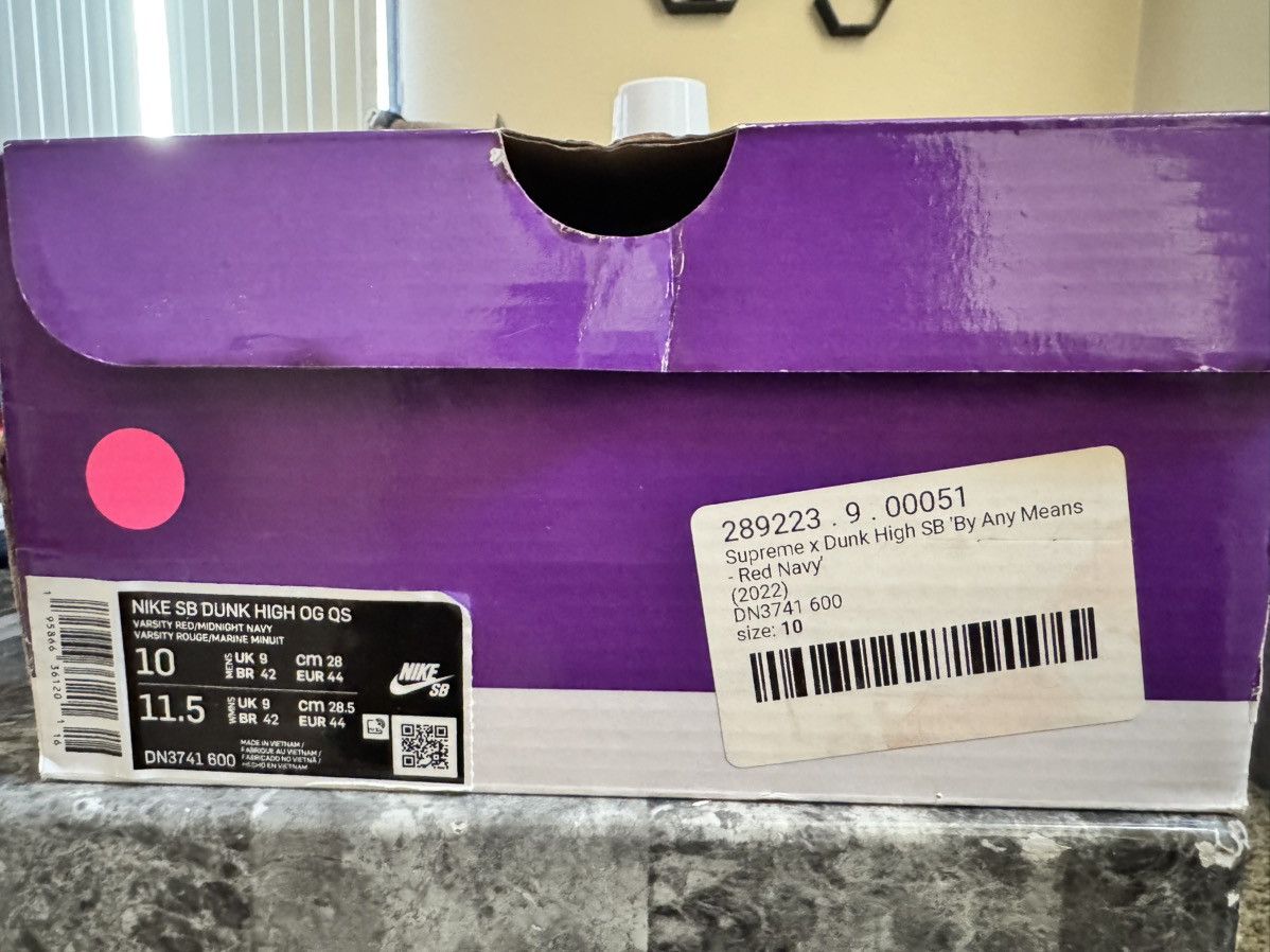 Nike × Supreme Supreme X Nike Dunk High SB “By any means” Size US 10 / EU 43 - 13 Thumbnail