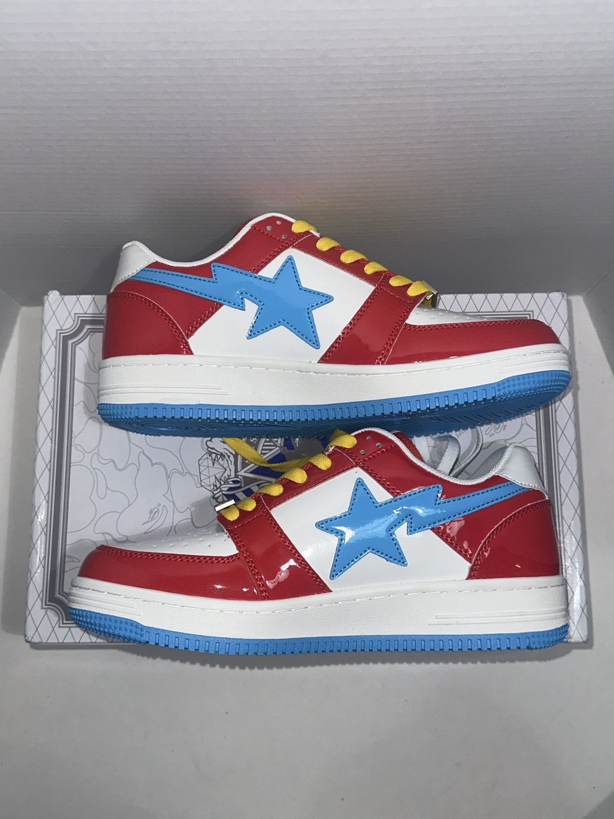 Bape RARE! BAPE X Hello Kitty Patent Leather Bapesta DS US10 Size US 10 / EU 43 - 2 Thumbnail