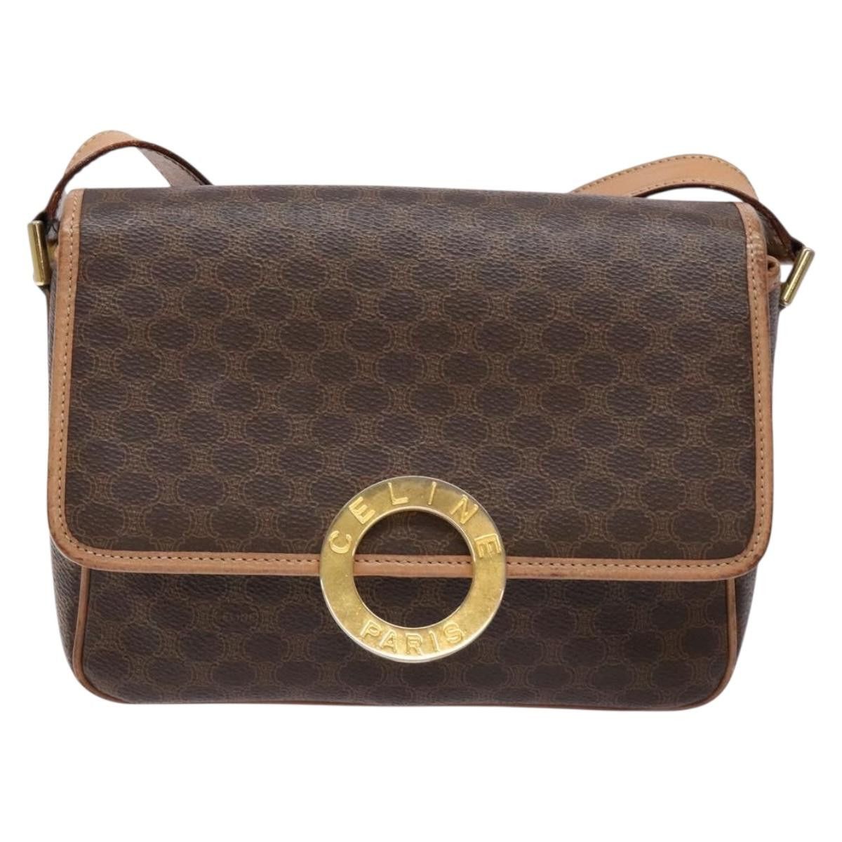 Celine CELINE Macadam Canvas Shoulder Bag Pvc Leather Brown Gold Size ONE SIZE - 2 Thumbnail