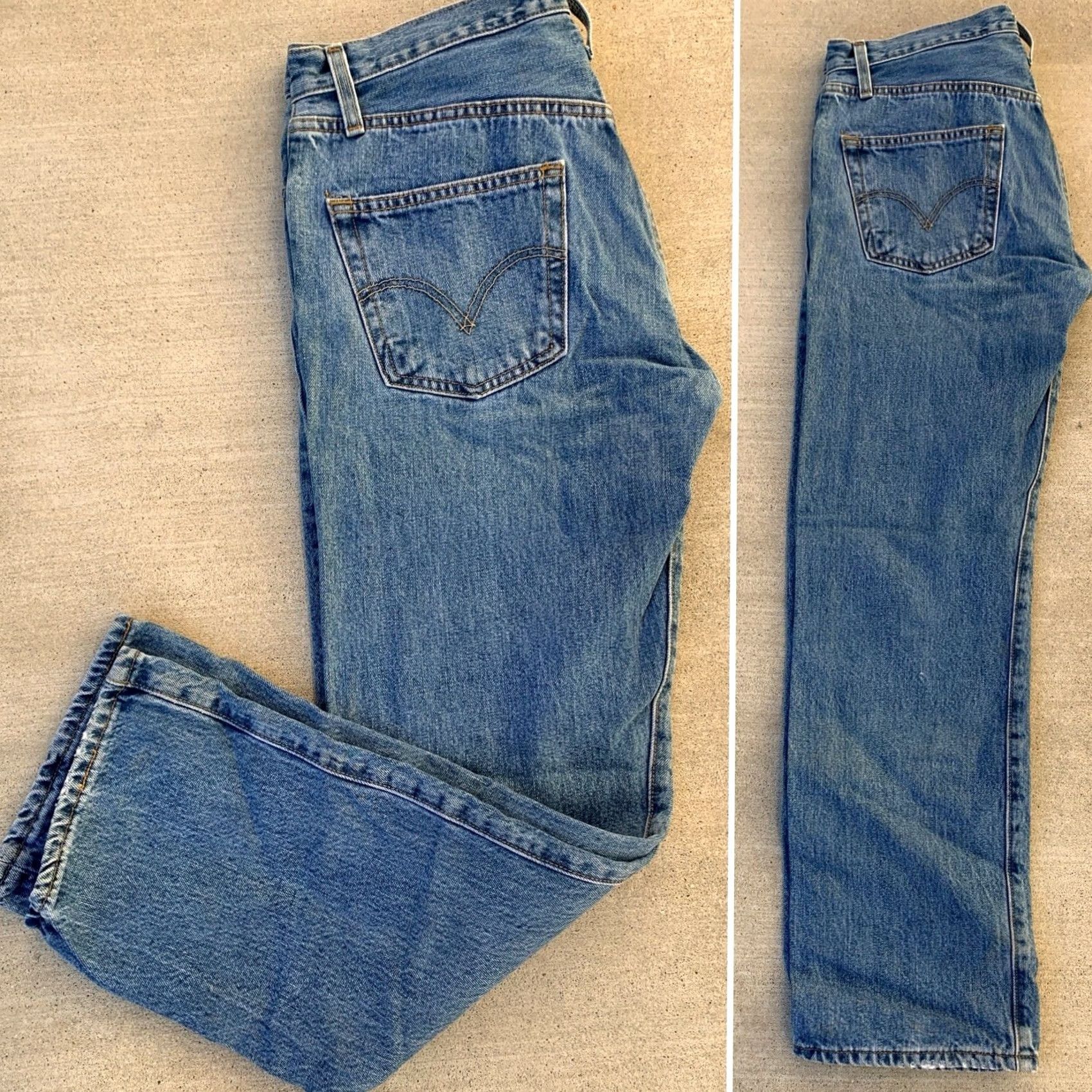 Levi's VINTAGE Levi's 501 Jeans Button Fly Regular Size 33 Men Blue Denim 5-Pocket 31.75 Inseam 33.5 W 32 Measures 31.75 retro 90s Mens Size US 33 - 7 Thumbnail