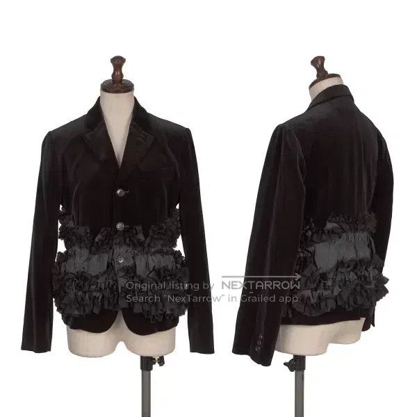Comme des Garcons Comme des Garcons Black vintage lace velvet blazer top Size XS / US 0-2 / IT 36-38 - 1 Thumbnail