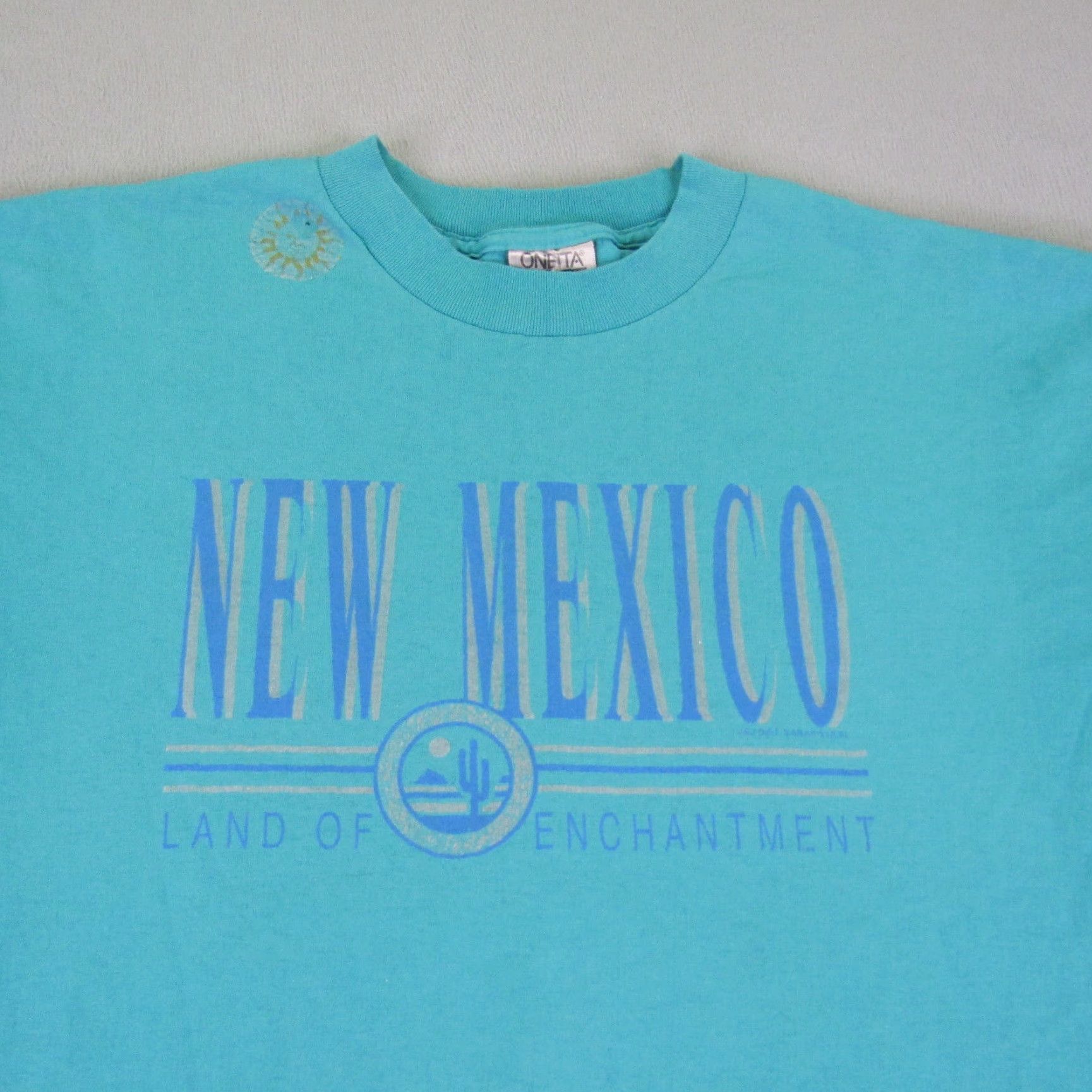 Vintage VINTAGE New Mexico Shirt Mens XL Blue Solid Cotton Blend Knit Logo T-Shirt 90s Outdoor Brainstorm? Size US XL / EU 56 / 4 - 2 Thumbnail