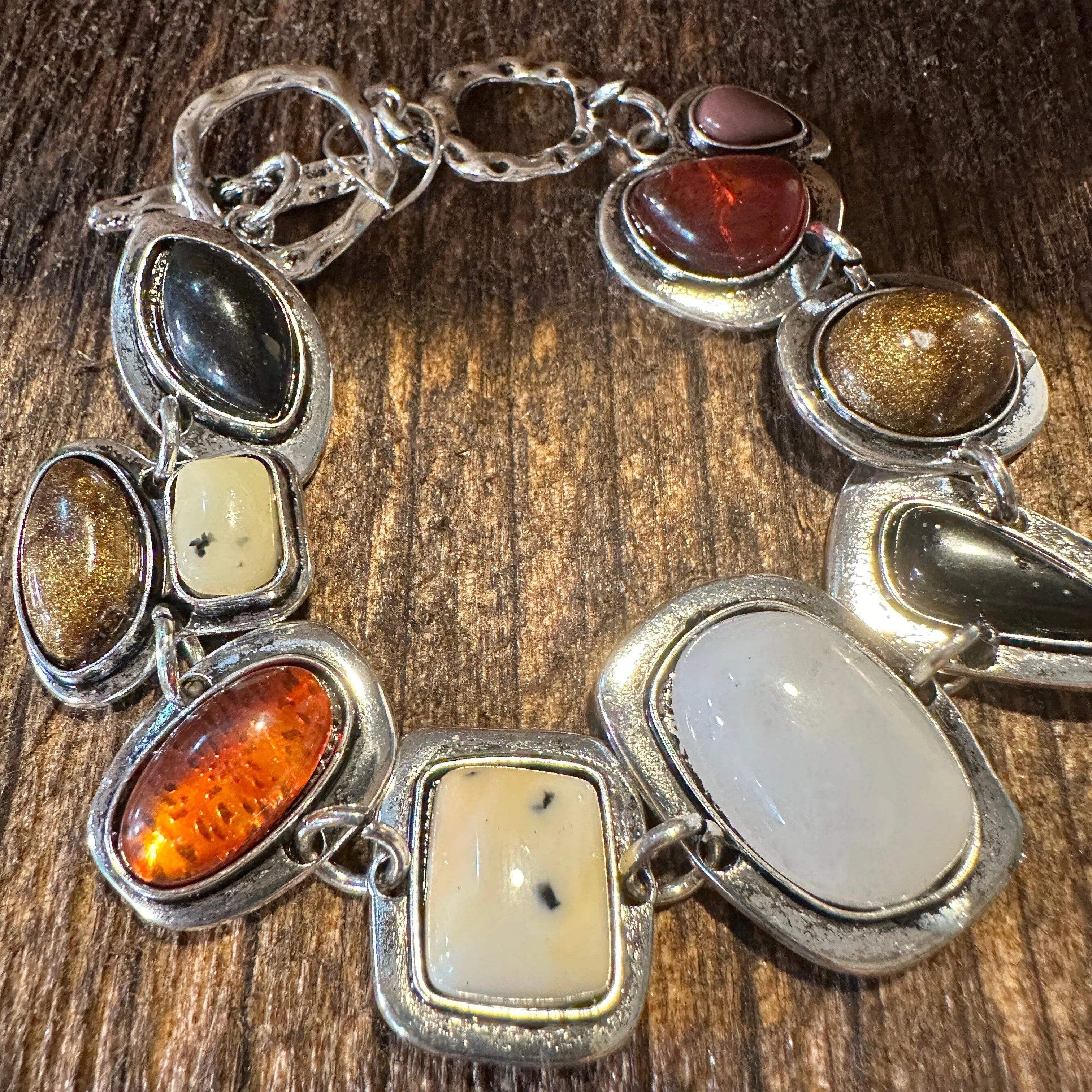 Other Handcrafted Boho Western Chic Natural Stone Link Bracelet, A Size ONE SIZE - 2 Thumbnail