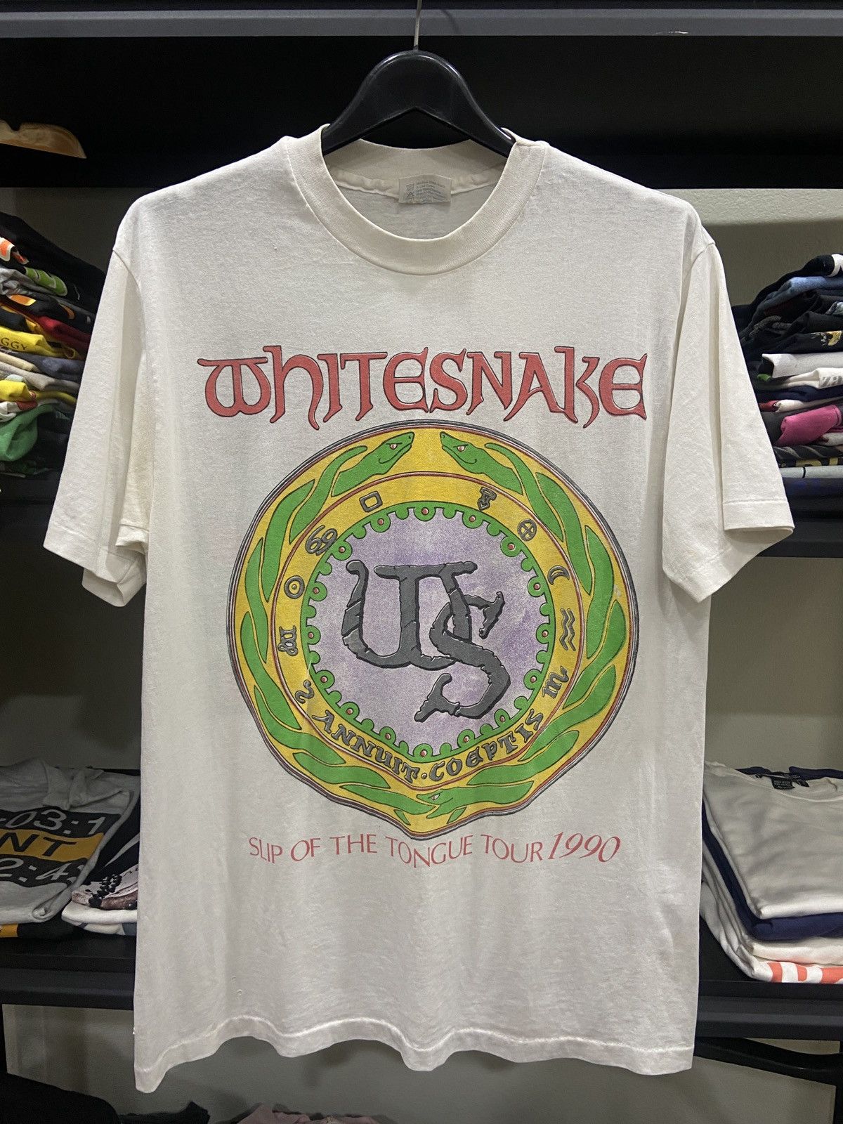 Band Tees × Vintage Vintage 1990s Whitesnake Slip of the tongue Tour T-Shirt Size US L / EU 52-54 / 3 - 1 Thumbnail