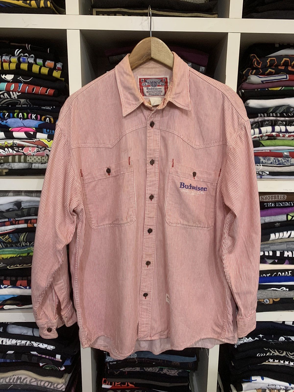 Vintage Budweiser Button Shirt