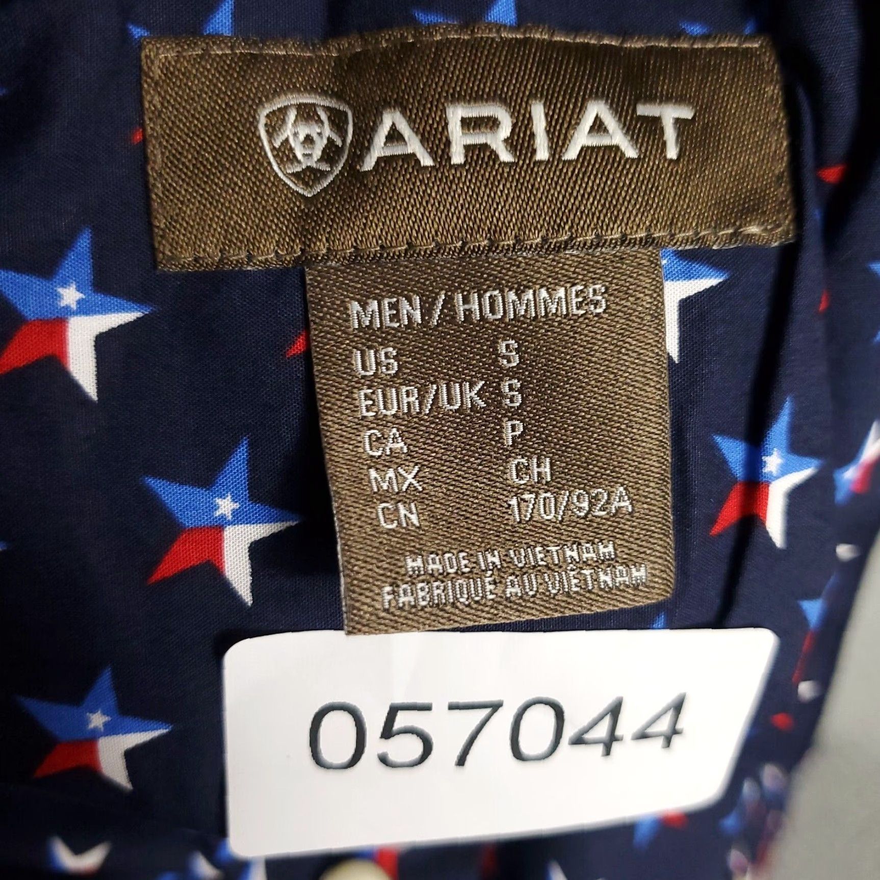 Ariat Ariat Shirt Mens Small Blue Western Pearl Snap Button-Up Long Sleeve Star Print Size US S / EU 44-46 / 1 - 7 Thumbnail