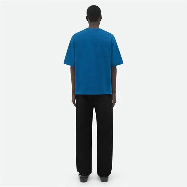 Bottega Veneta o1loc1c0824 745093 Heavy Jersey Relaxed T-Shirt in Blue Size US XL / EU 56 / 4 - 2 Thumbnail