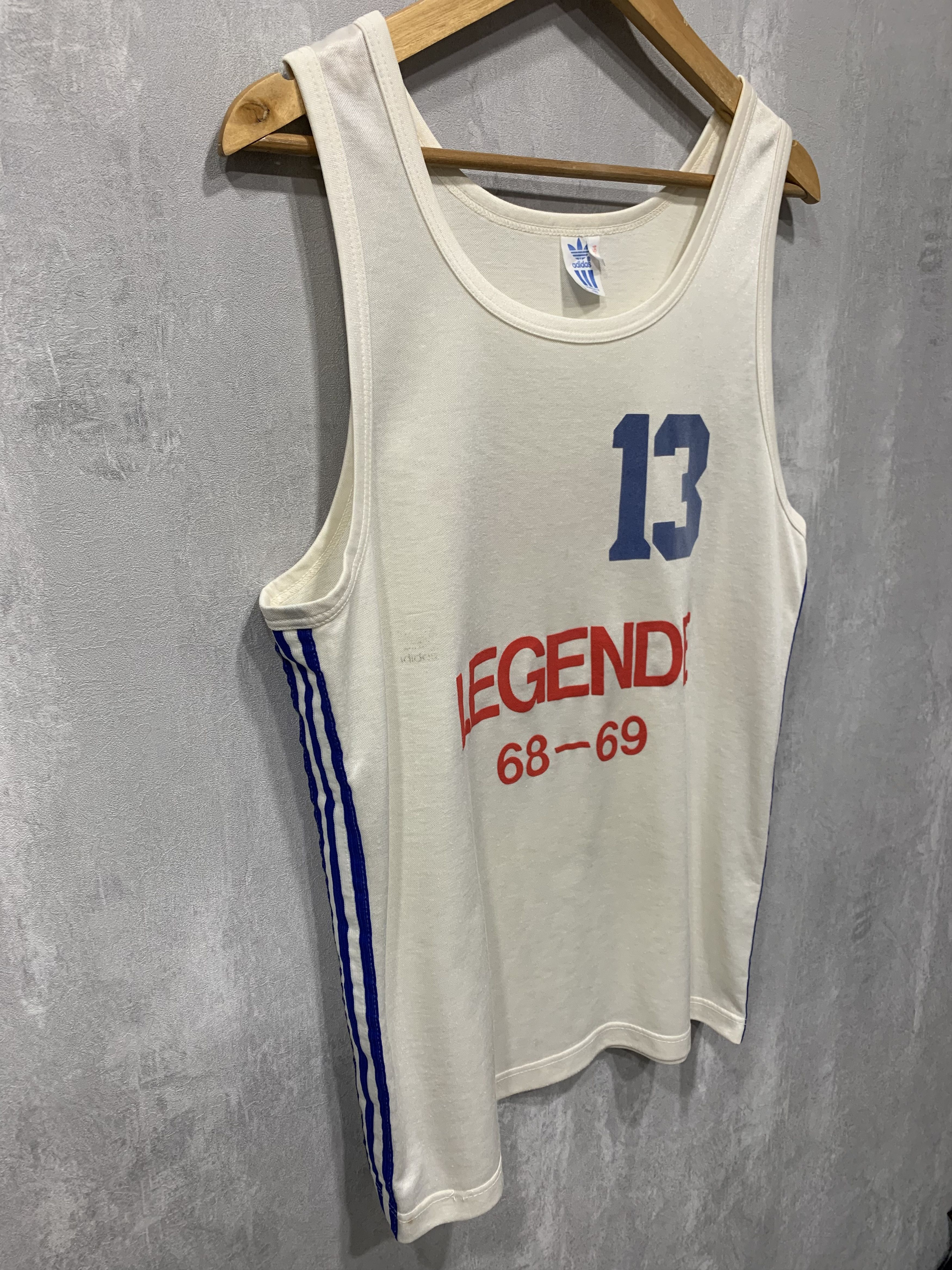 Adidas × Vintage Vintage Adidas Tank Top Sleeveless Legende Big Logo Rare 80s Size US L / EU 52-54 / 3 - 4 Thumbnail