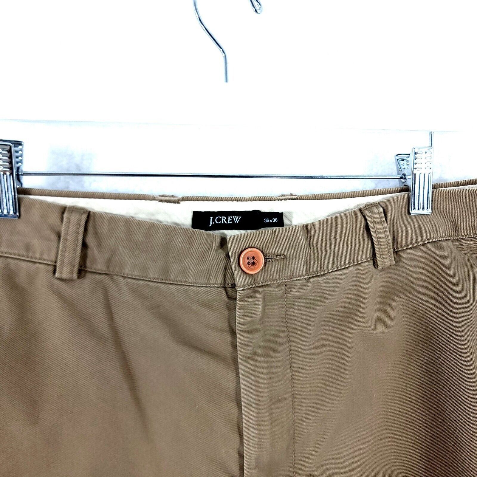 J.Crew DAMAGED J. Crew Cotton Flat Front High Rise Brown Chino Pant Size US 36 / EU 52 - 2 Thumbnail