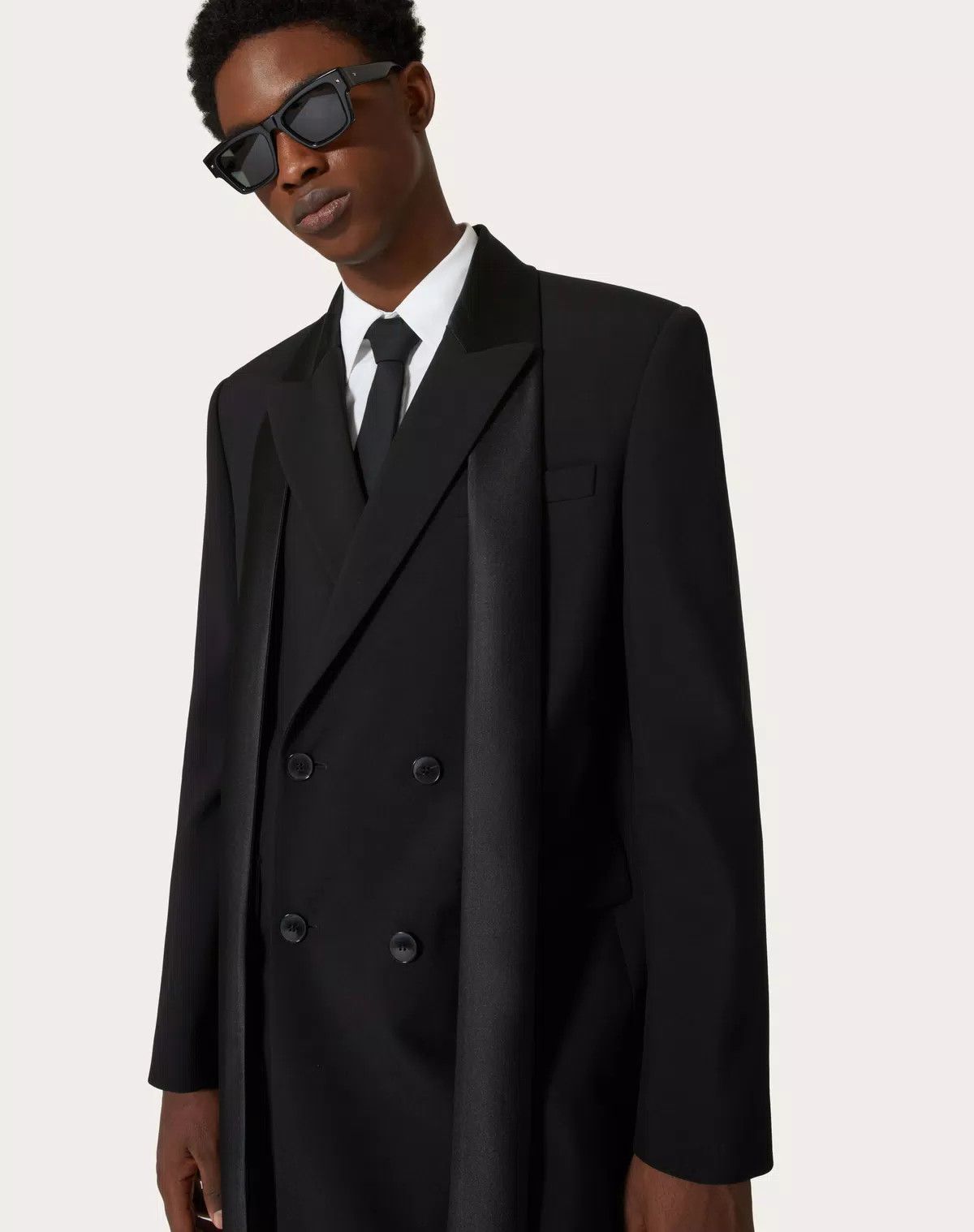 Valentino oc11z0725 Double Breasted Wool Coat in Black Size US L / EU 52-54 / 3 - 5 Thumbnail