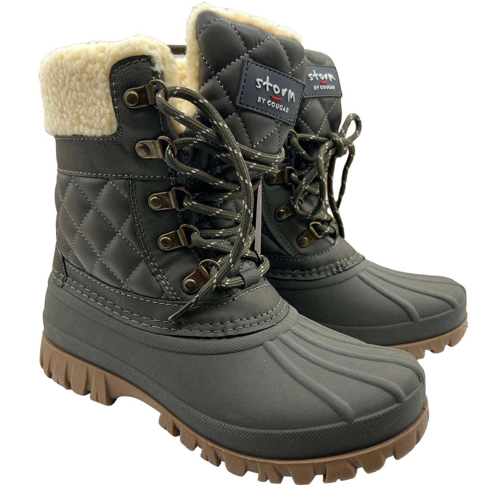 Cougar Waterproof Winter Boots Size 7Wide Green Olive