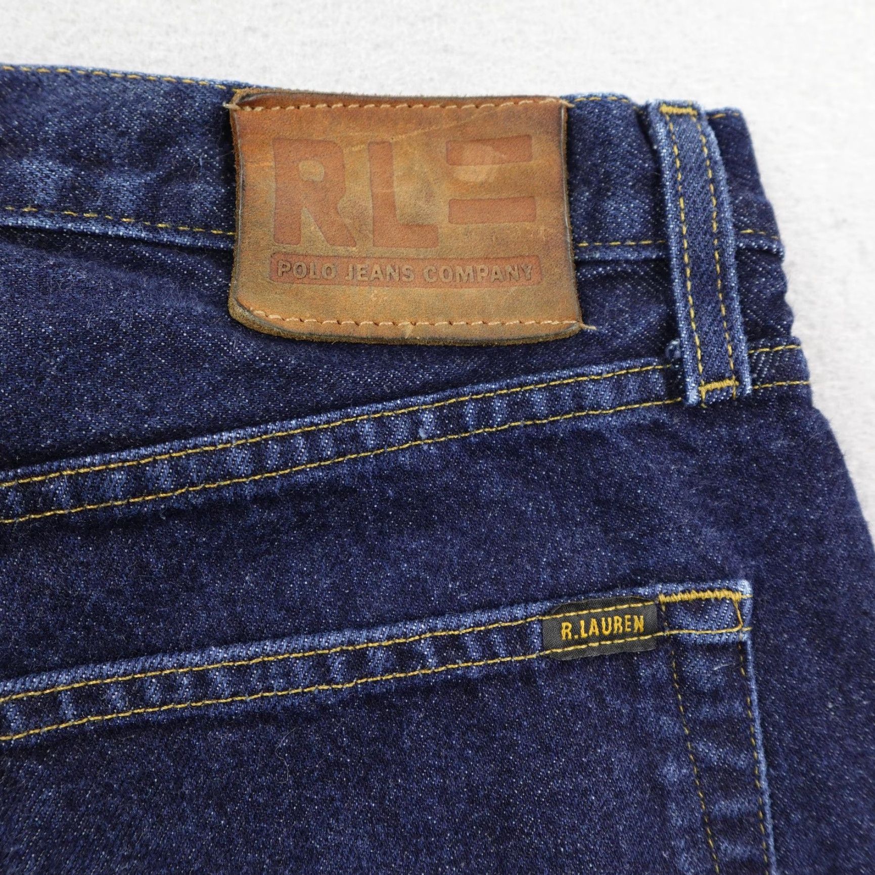 Polo Ralph Lauren Polo Ralph Lauren Jeans Mens 34x30 Blue Denim RL 67 Straight Leg Dark Cotton Zip Pockets Logo Button Size US S / EU 44-46 / 1 - 7 Thumbnail