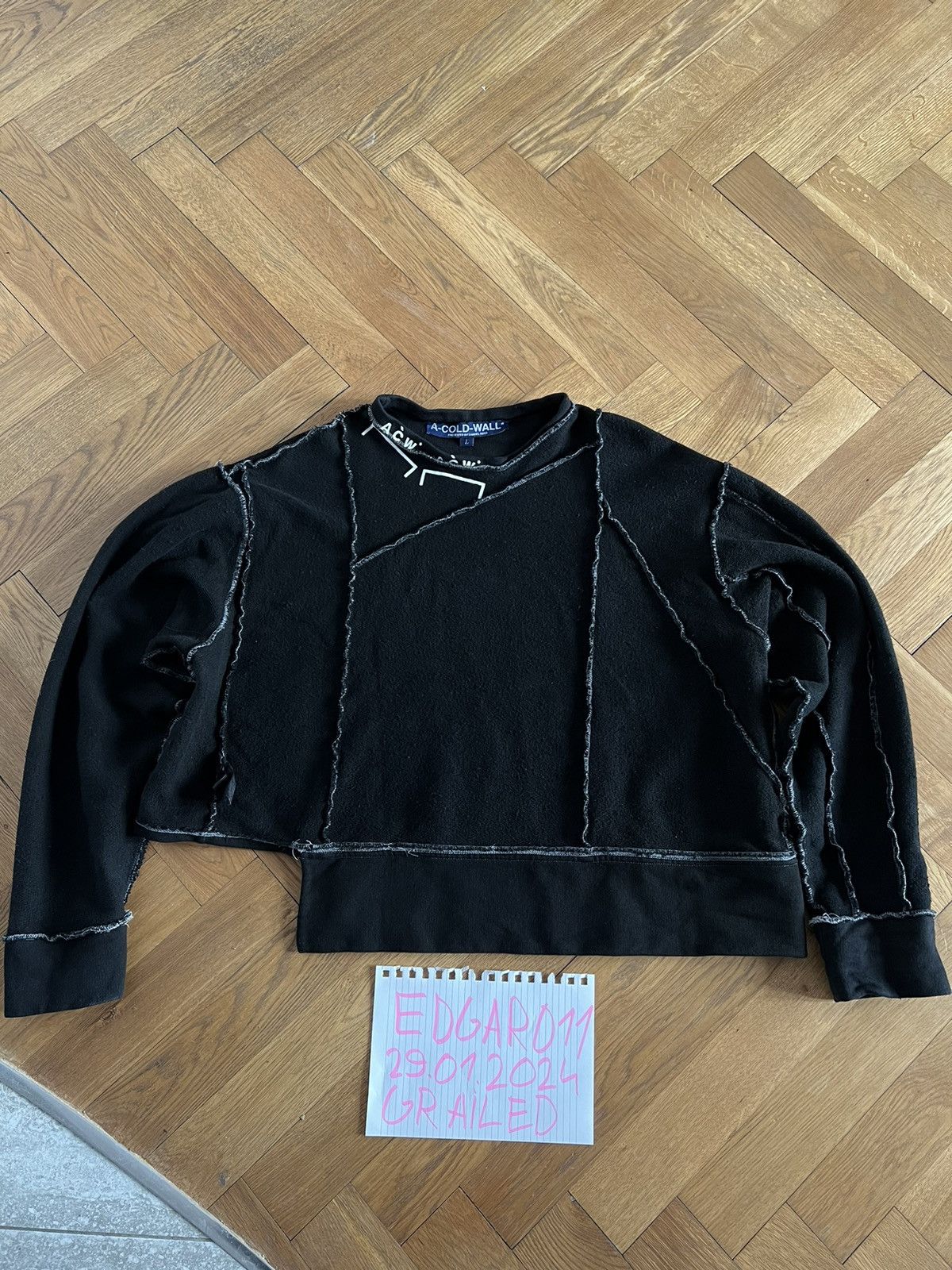 image of A Cold Wall Re Aligned Cropped Knit in Black, Men's (Size Large)