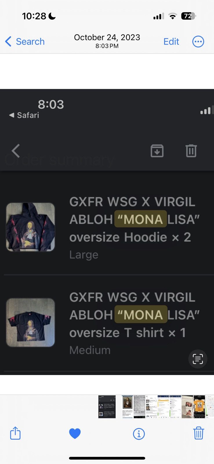 Other PRAY FOR PARIS… MONA LISA VIRGIL COLLAB HOODIE Size US L / EU 52-54 / 3 - 2 Thumbnail