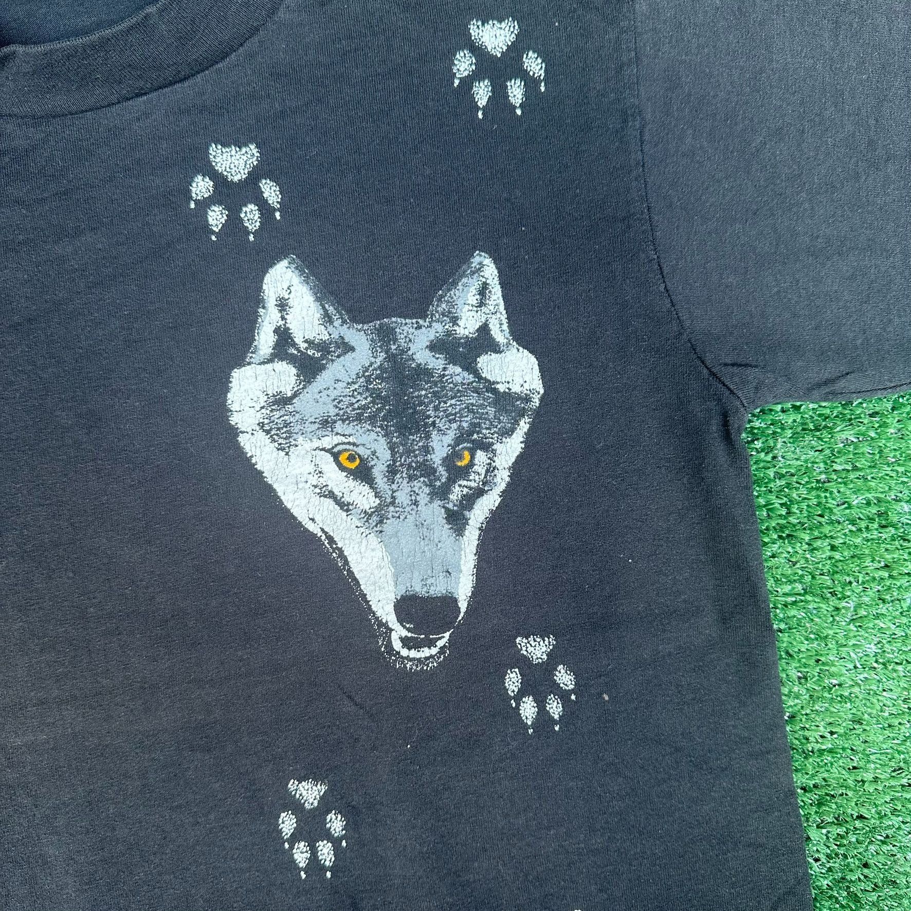 Fruit Of The Loom Vintage 90s Wolf Nature T-Shirt Gorpcore Wildlife Granola Si Size US S / EU 44-46 / 1 - 2 Thumbnail