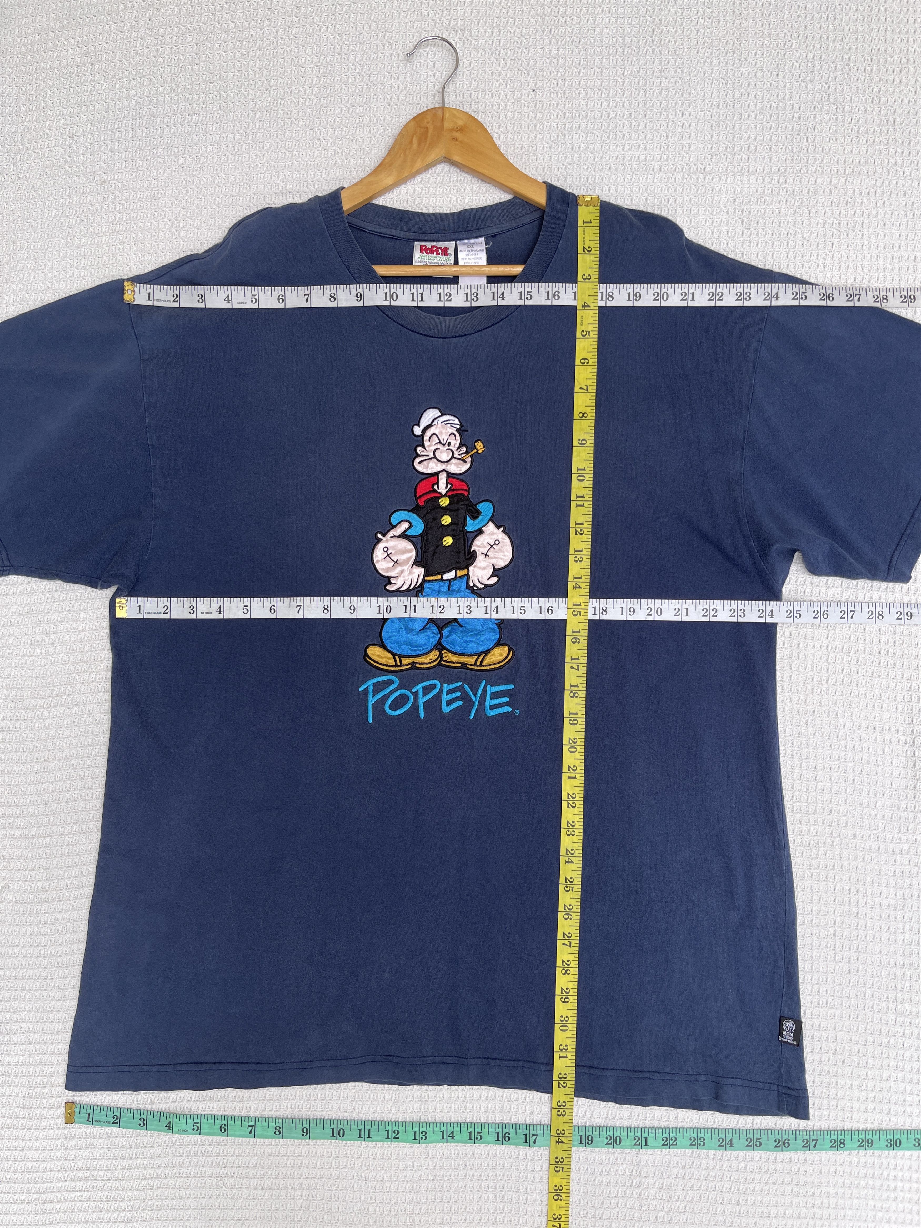 Cartoon Network Rare🔥Vintage 90s POPEYE Embroidered Logo T-Shirt Size US XL / EU 56 / 4 - 11 Thumbnail