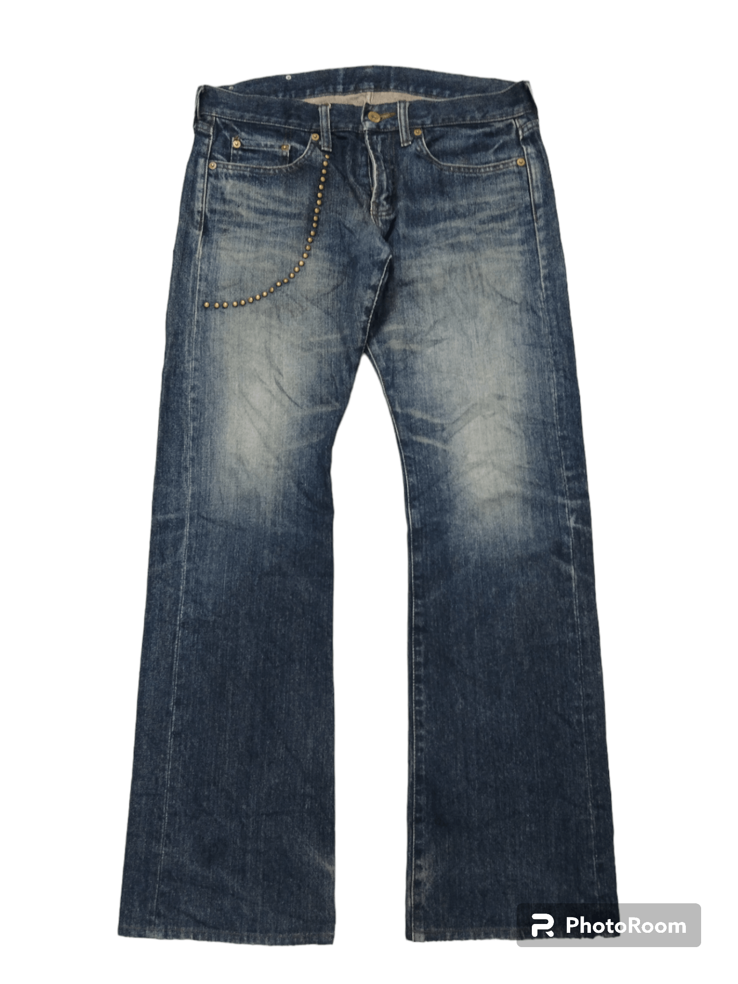 Japanese Brand FLARE SiCK STUDDED ROI JEANS DENIM PANTS Size US 31 - 1 Thumbnail