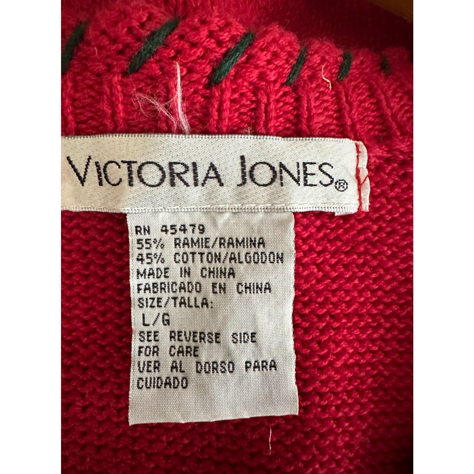 Vintage VINTAGE Victoria Jones Sweater Womens Large Red Christmas mistletoe Holiday Vest Top Size L / US 10 / IT 46 - 4 Thumbnail