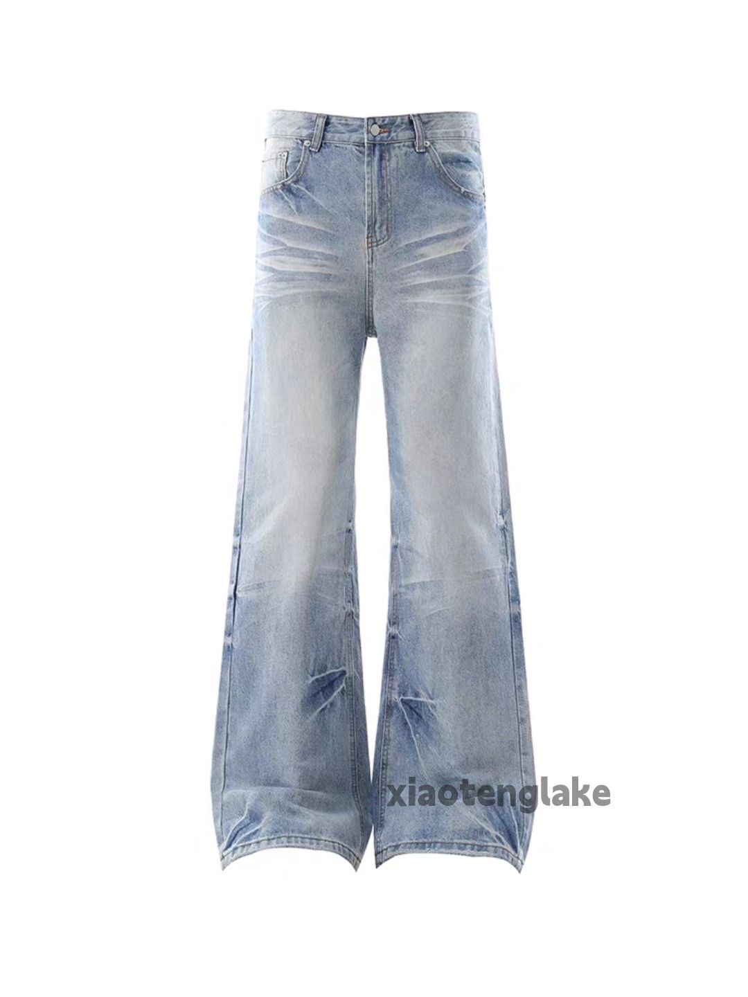 Jean Custom washed faded punk grunge bootcut flared jeans Size US 32 / EU 48 - 3 Thumbnail