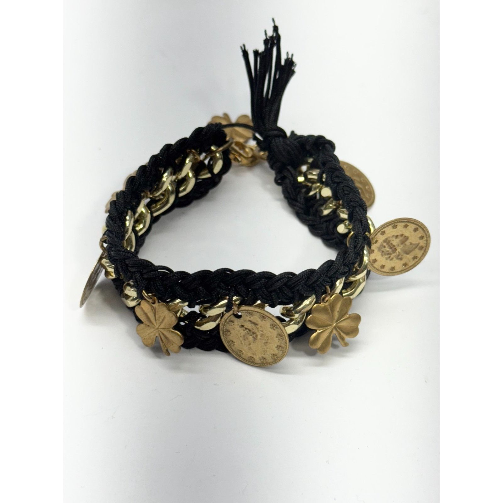 Vintage Vintage braided gold chain charm bracelet Size ONE SIZE - 2 Thumbnail