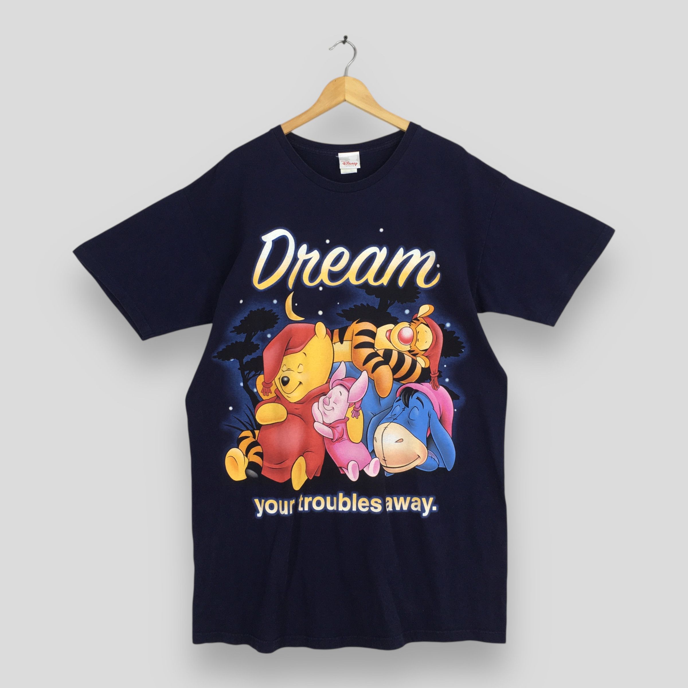 Disney Vintage 1990s Pooh Disney Blue Tshirt XLarge Size US XL / EU 56 / 4 - 1 Thumbnail