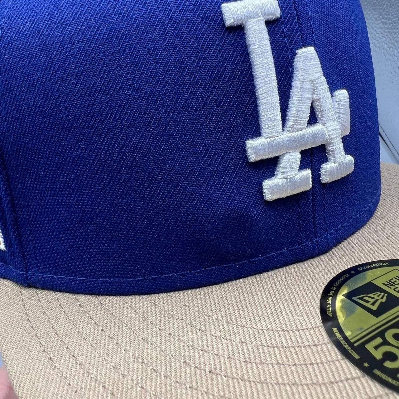 New Era Los Angeles LA Dodgers Hat Men 7 5/8 Blue MLB Fitted Cap Size ONE SIZE - 2 Thumbnail