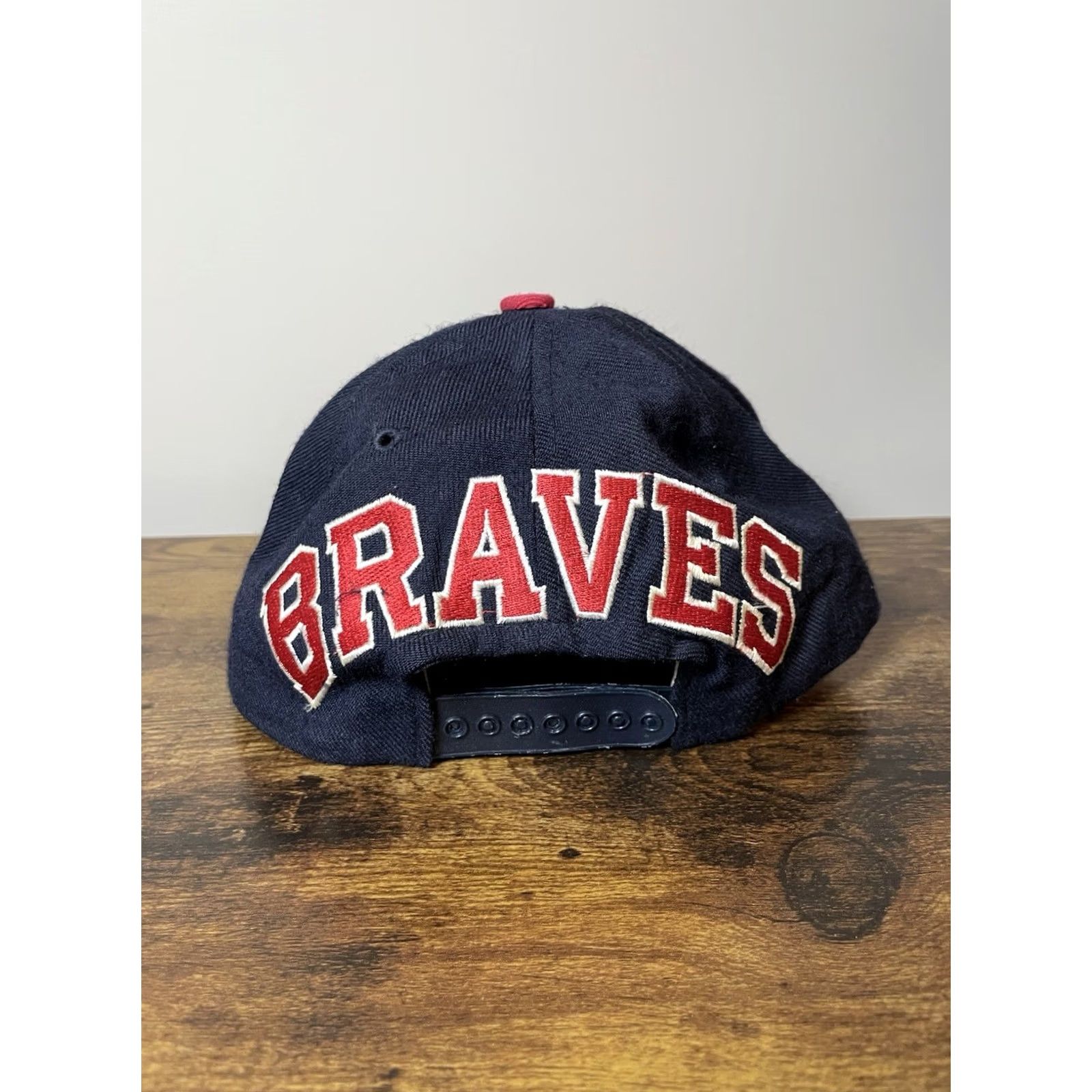 American Needle VINTAGE Atlanta Braves American Needle Blockhead Hat Sellout H3 Wool Blue One Size Snapback Adjustable Men 90s Size ONE SIZE - 3 Thumbnail