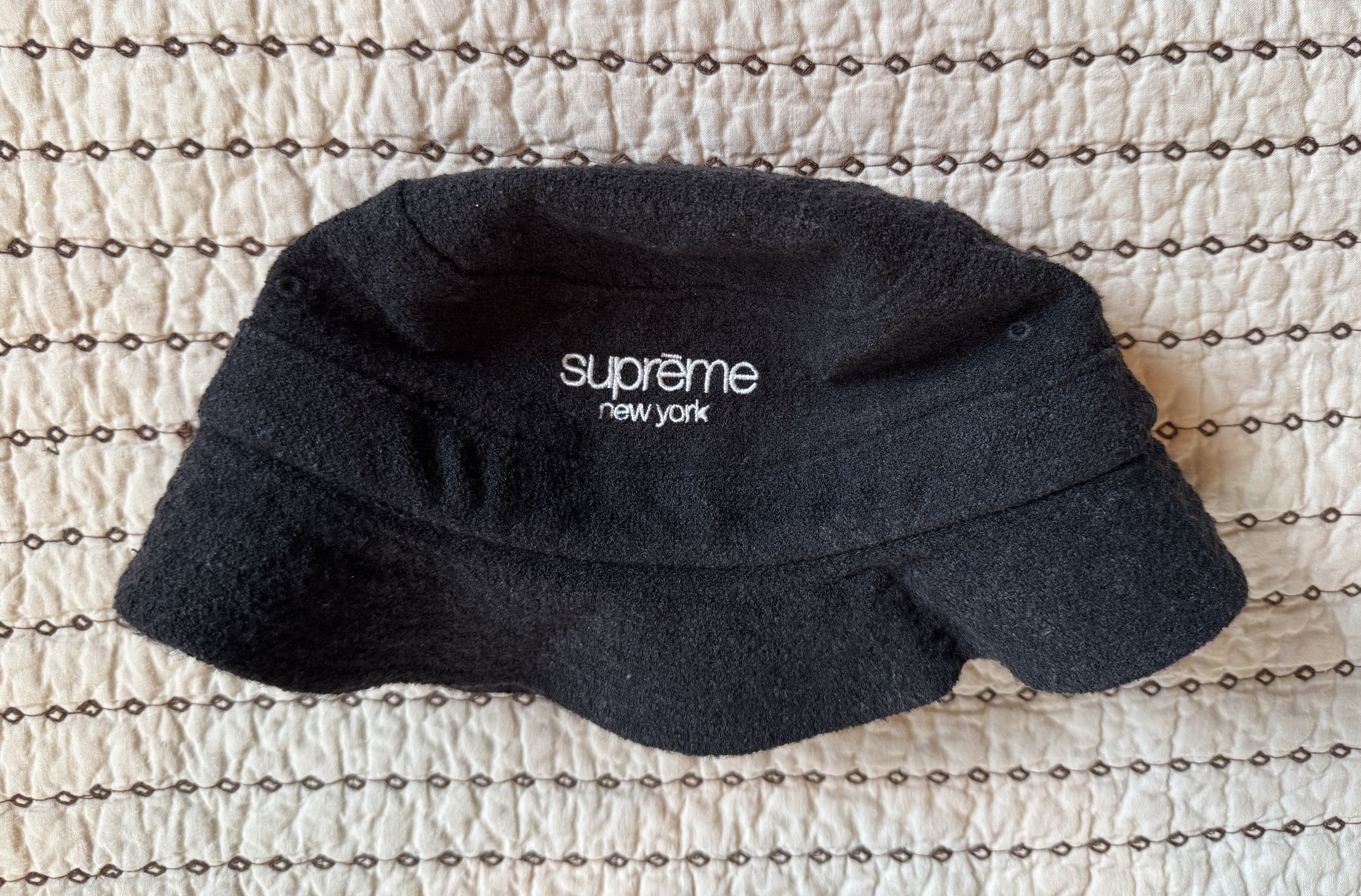 Supreme SUPREME X LORO PIANA TERRY CRUSHER HAT BLACK SMALL/MEDIUM Size ONE SIZE - 2 Thumbnail
