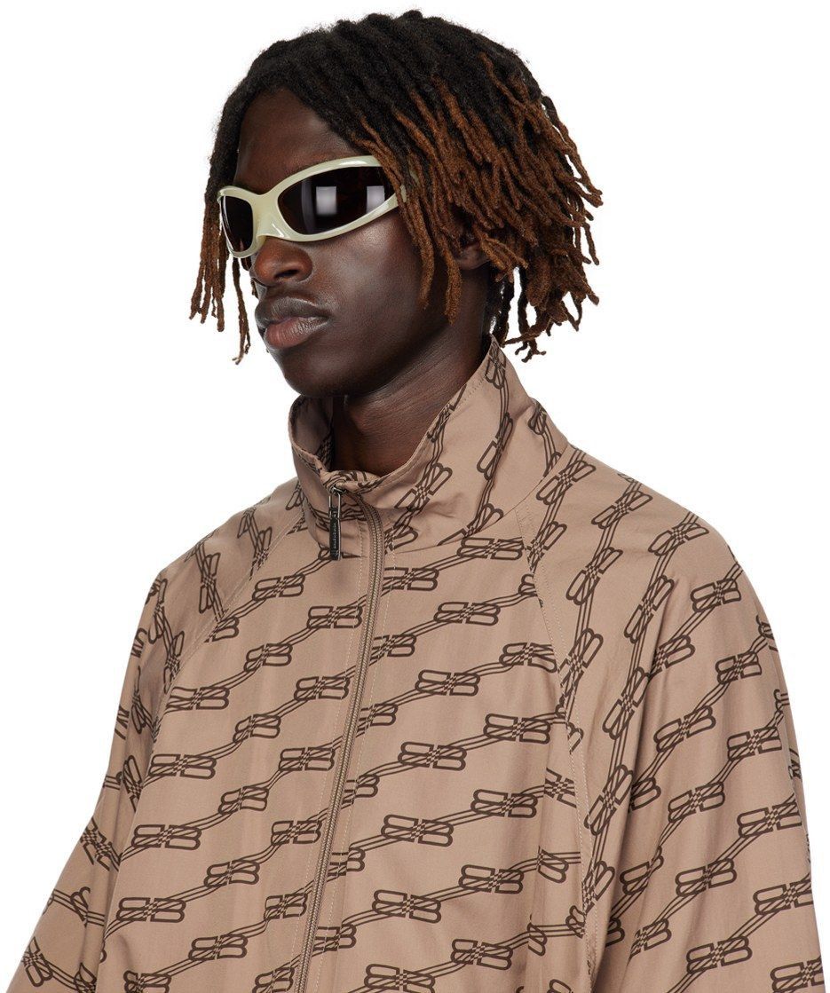 image of New Balenciaga Bb0251S 003 Oval Yellow Unisex Sunglasses, Men's