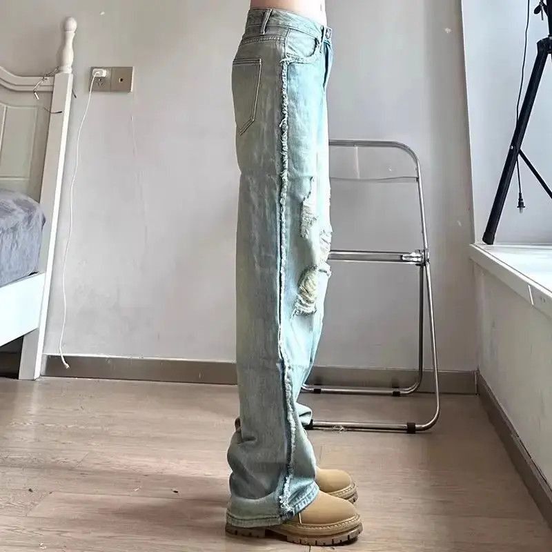 Japanese Brand Straight and loose ripped jeans Size US 32 / EU 48 - 4 Thumbnail