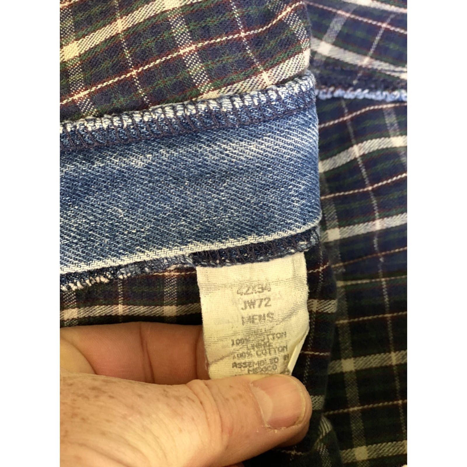 Vintage LL Bean Jeans Denim Cotton Flannel Lined Work Pants 42x34 Blue Mens Regular Straight Comfort Waist Size US 42 / EU 58 - 6 Thumbnail