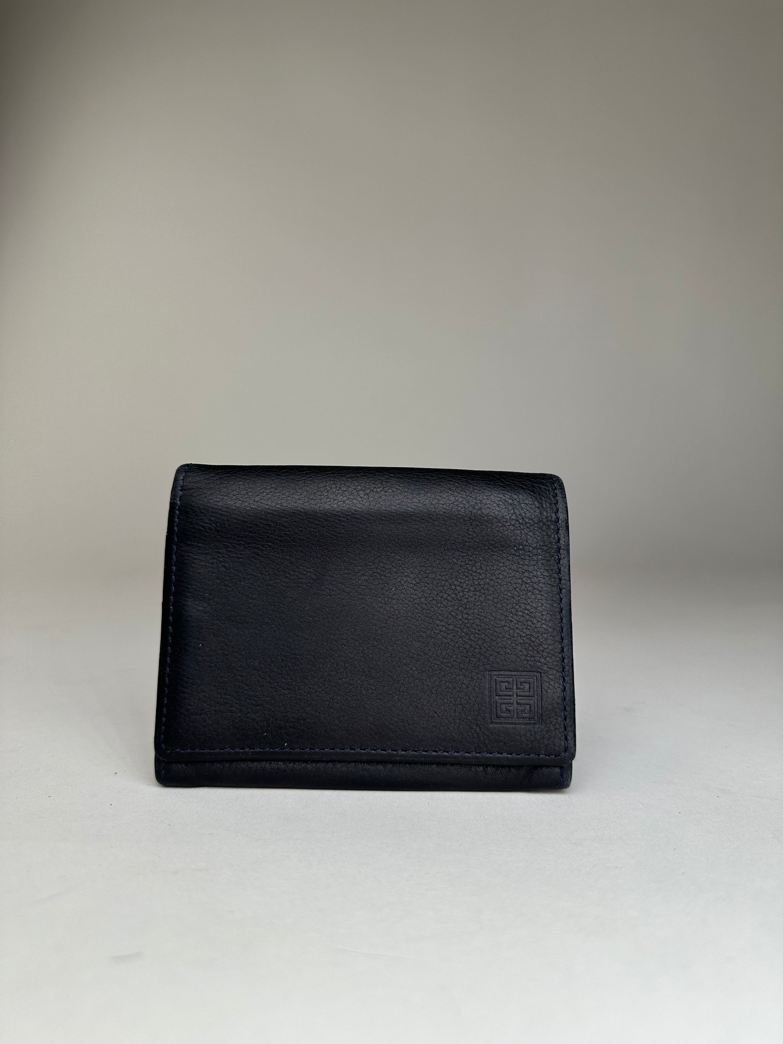 Givenchy Vintage 4G Logo Leather Bifold Wallet Navy Size ONE SIZE - 1 Thumbnail