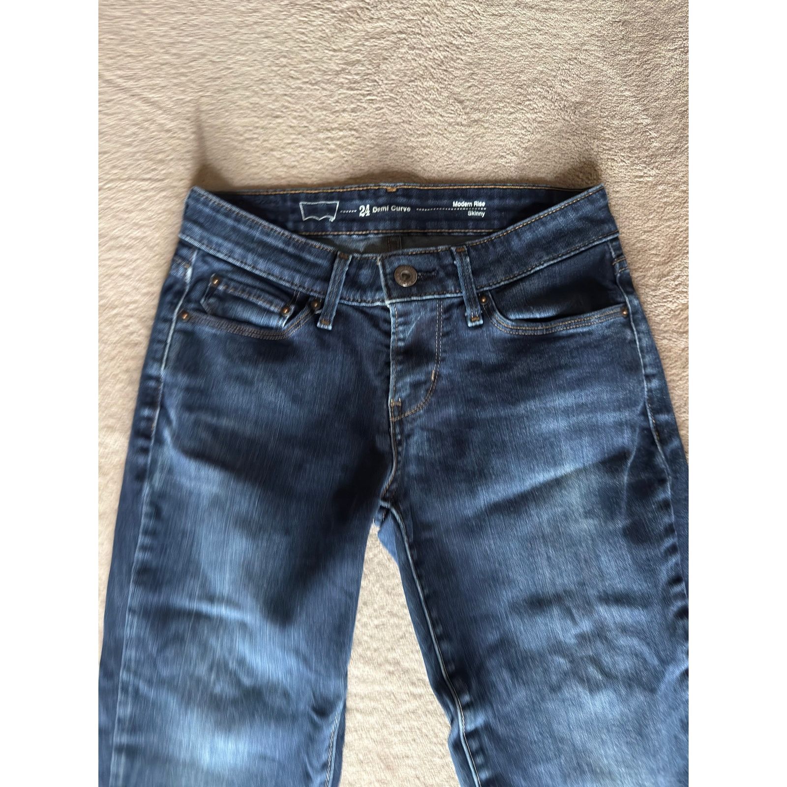 Levi's Levi’s Demi Curve Skinny Jeans Modern Rise Dark Indigo Size 24" / US 00 / IT 34 - 4 Thumbnail