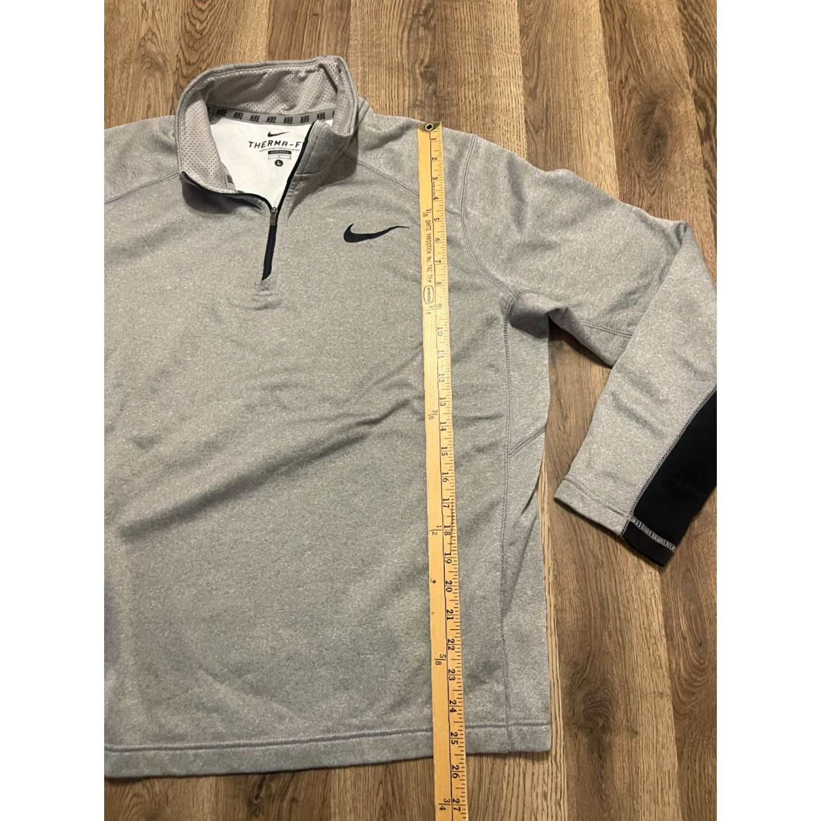 Nike Nike Sweater Mens Large Gray 1/4 Zip Pullover Therma Fit Logo Knit Casual Size US L / EU 52-54 / 3 - 7 Thumbnail