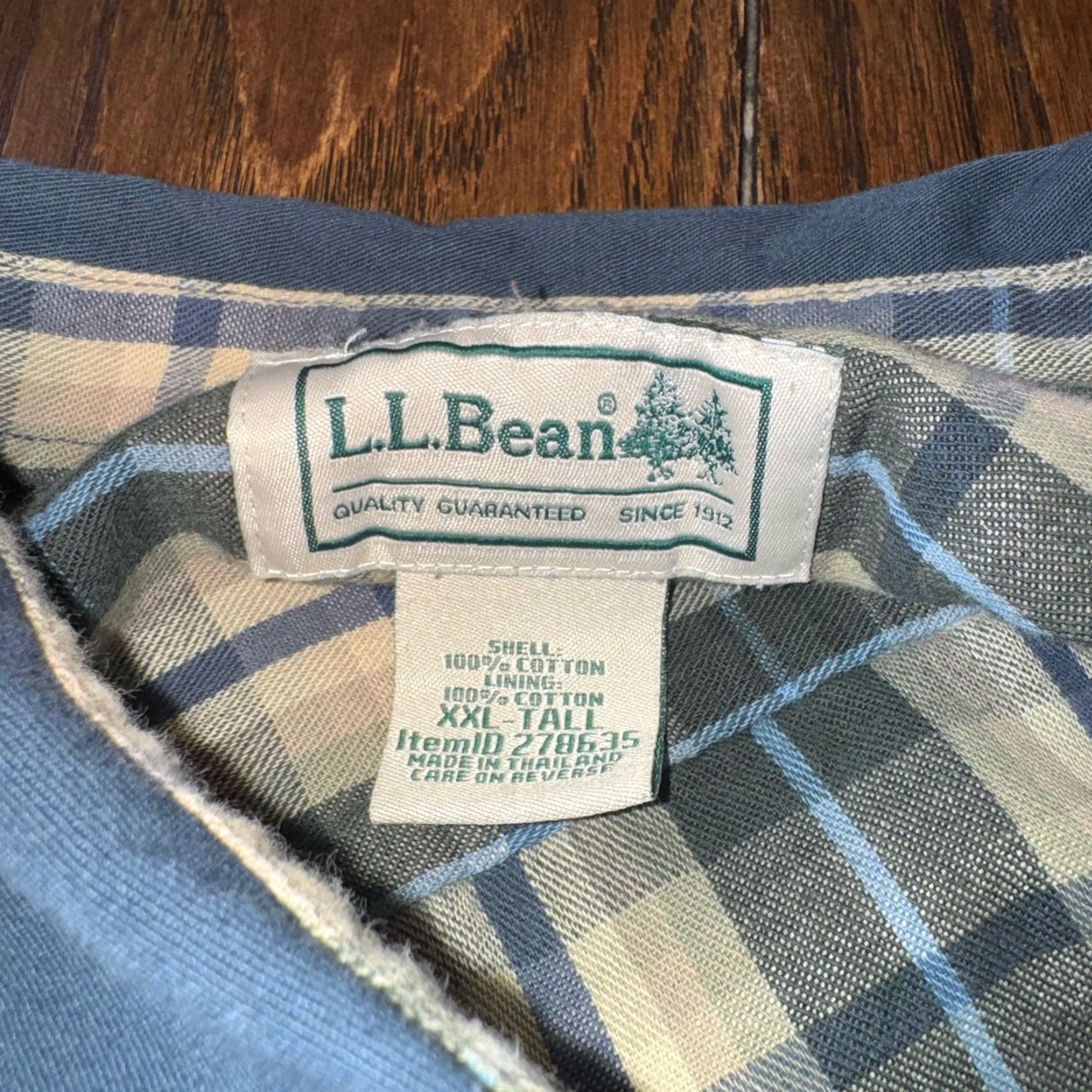 Vintage VINTAGE LL Bean Hurricane Flannel Lined Shirt Jacket Mens 2XL Tall Blue Shirt Jacket Size US XXL / EU 58 / 5 - 3 Thumbnail