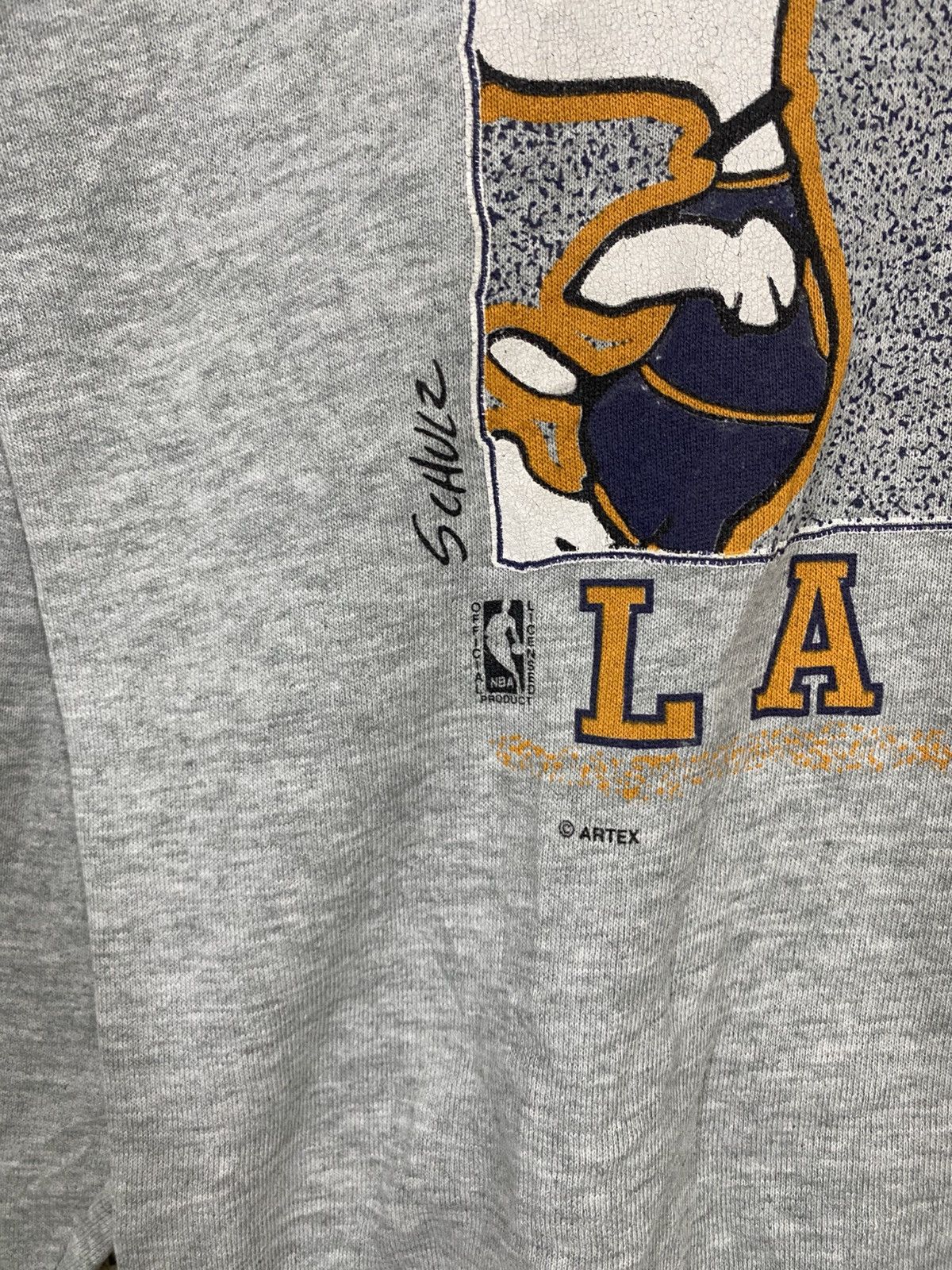NBA Vintage 80s LAKERS X PEANUTS SWEATSHIRT CREWNECK Size US L / EU 52-54 / 3 - 6 Thumbnail