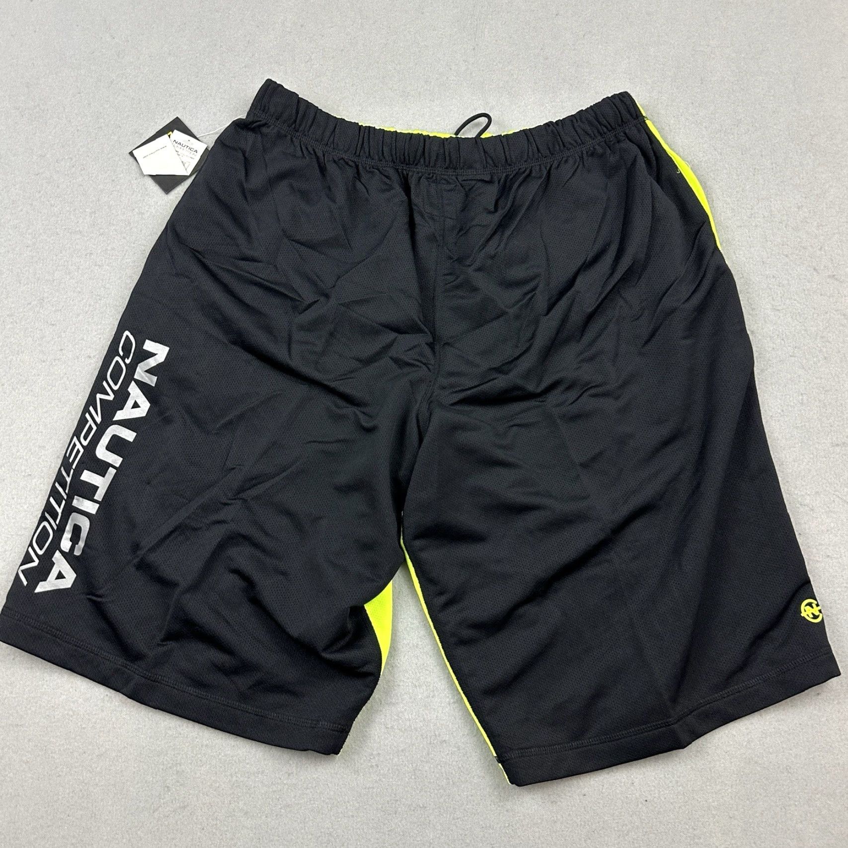 Nautica Nautica Competition Athletic Shorts Men XL Scuba Yellow Spellout Y2K Deadstock Size US 36 / EU 52 - 4 Thumbnail