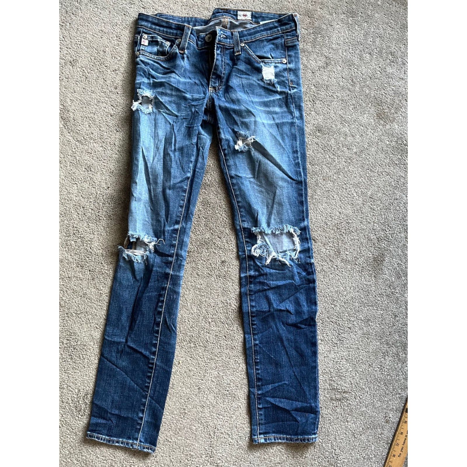 Vintage VINTAGE Adriano Goldschmied Jeans Womens 27 Skinny Straight Denim Pants City Preppy Blue 90s Womens Size 27" / US 4 / IT 40 - 3 Thumbnail