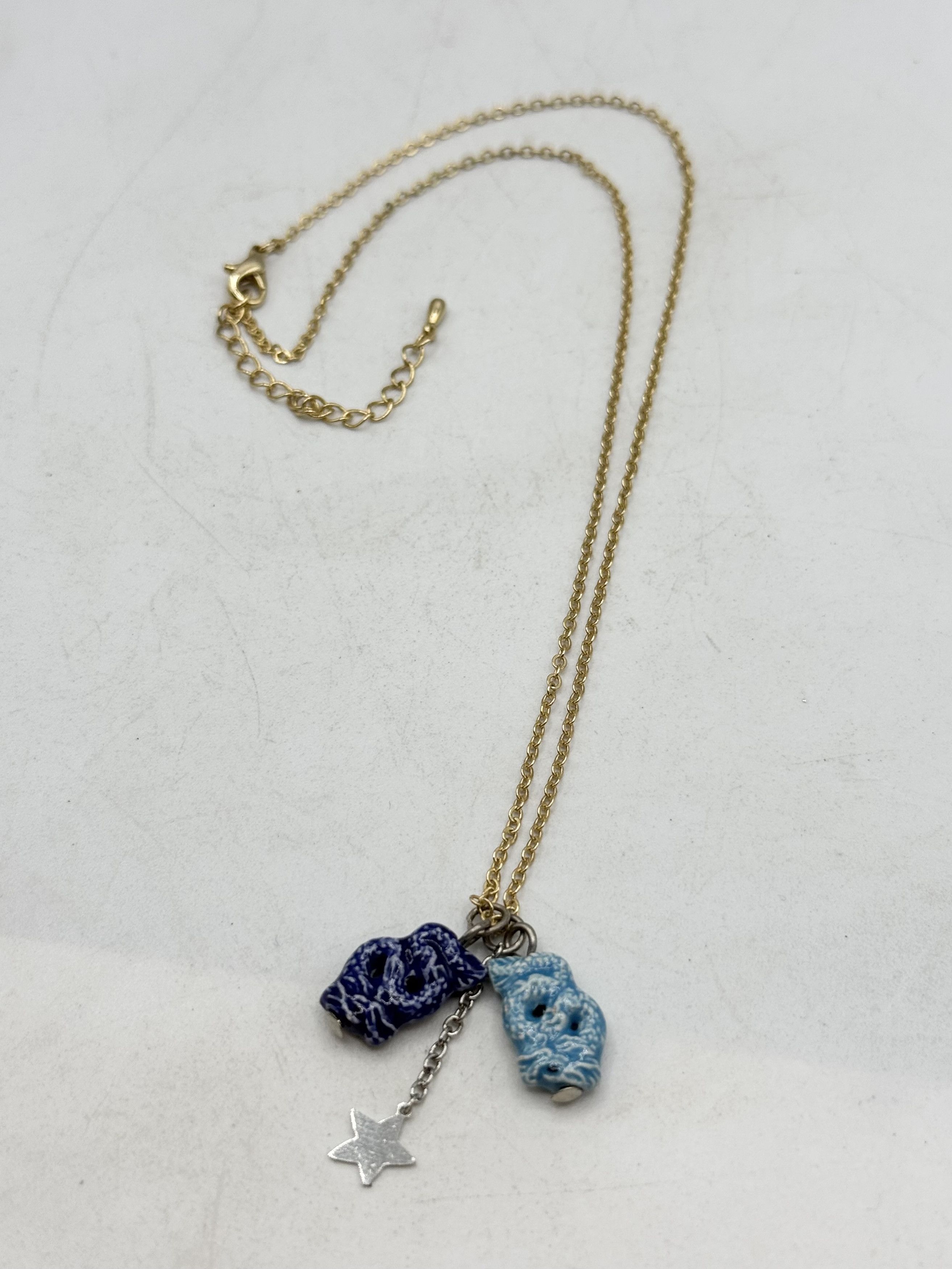 Vintage Vintage porcelain dragon star chain necklace Size ONE SIZE - 4 Thumbnail