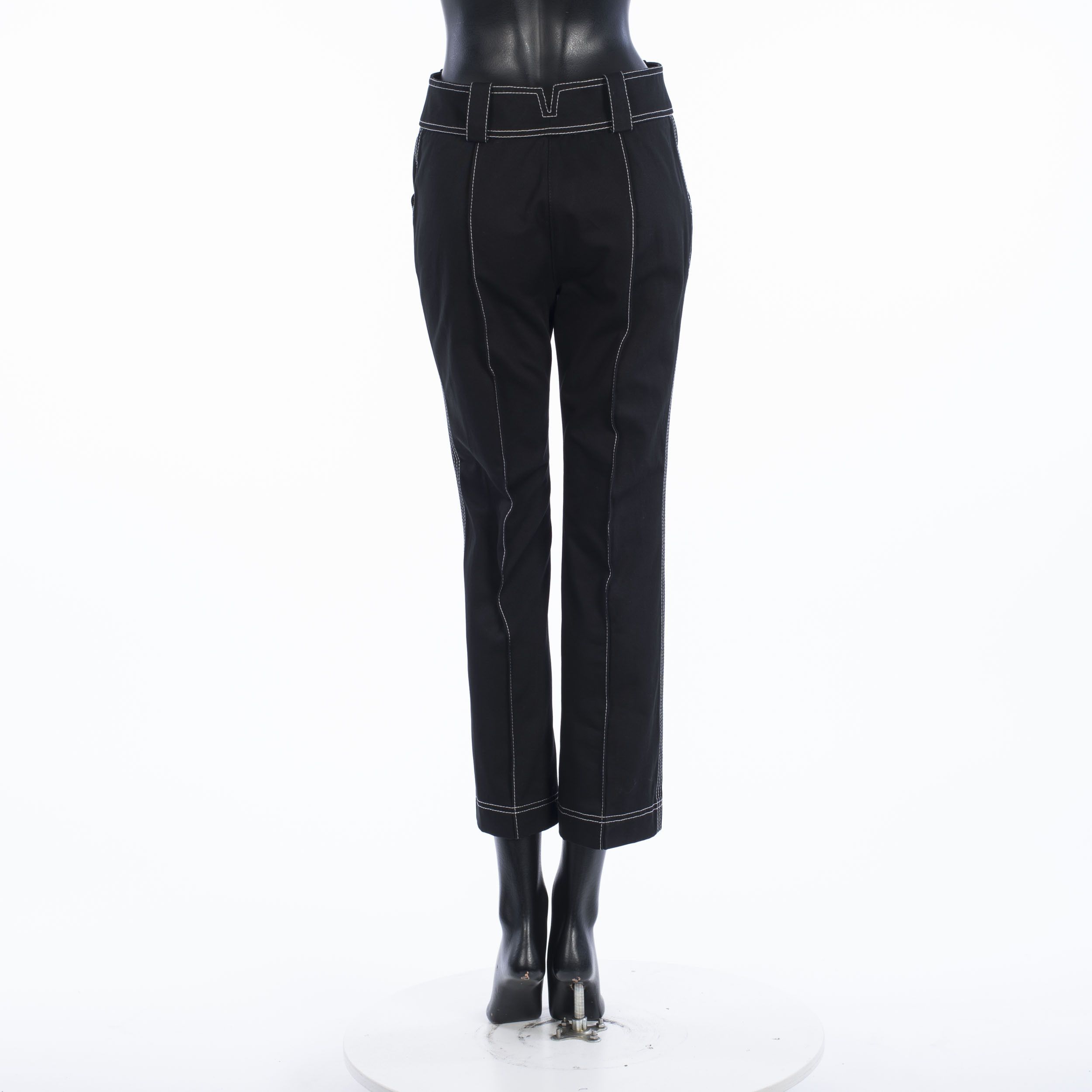 Fendi Pants In Black Cotton With Contrasting Stitch Detailing Size 27" / US 4 / IT 40 - 5 Thumbnail