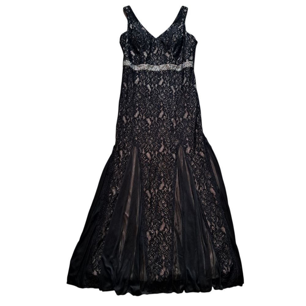 Alex Evenings Long Lace Elegant Romantic Goth Maxi Gown Size