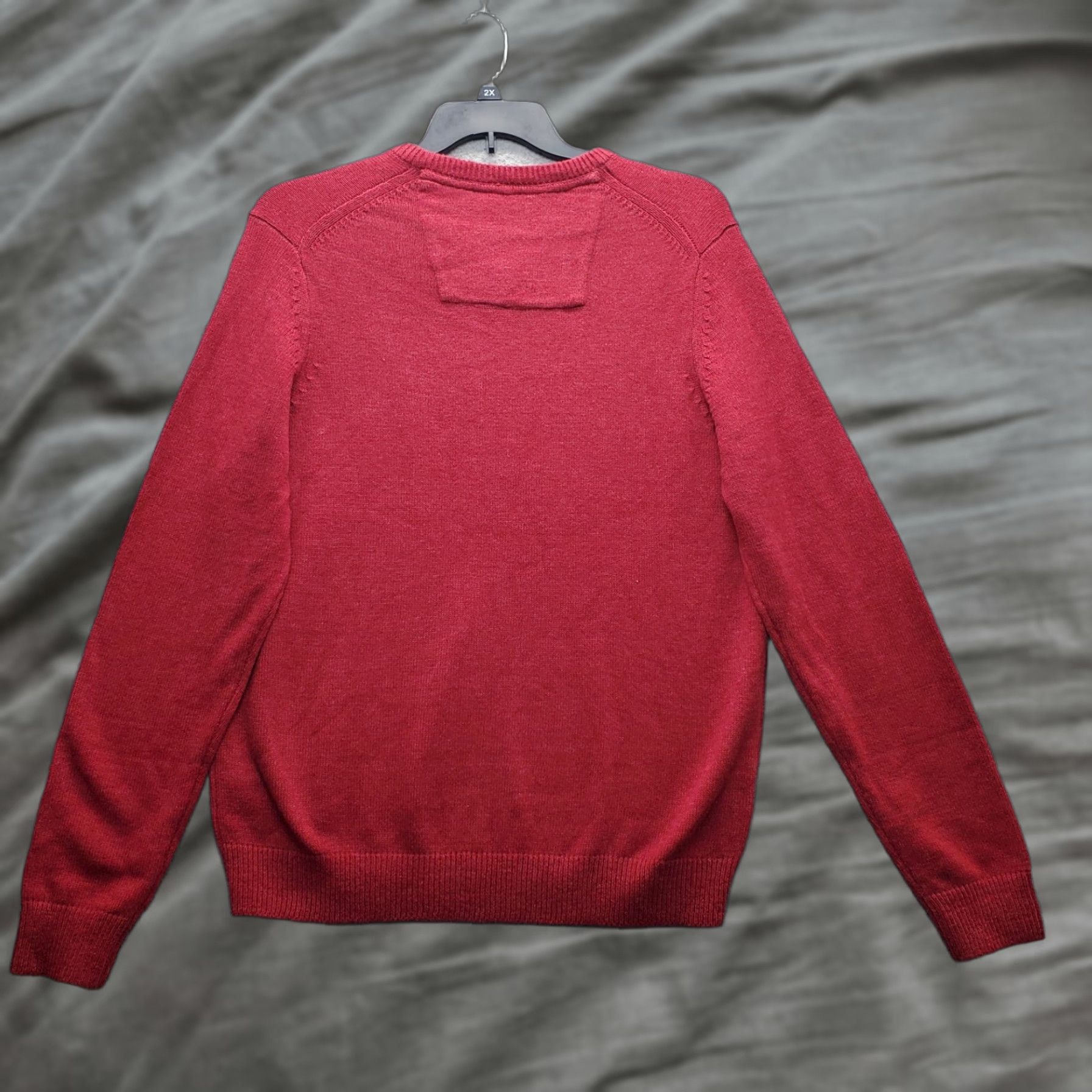 Izod IZOD Sweater Mens Large Dark Red Long Sleeve V-Neck Ribbed Cuff & Hem Pullover Shirt Mens Size L Red Knit Pullover Size US L / EU 52-54 / 3 - 1 Thumbnail
