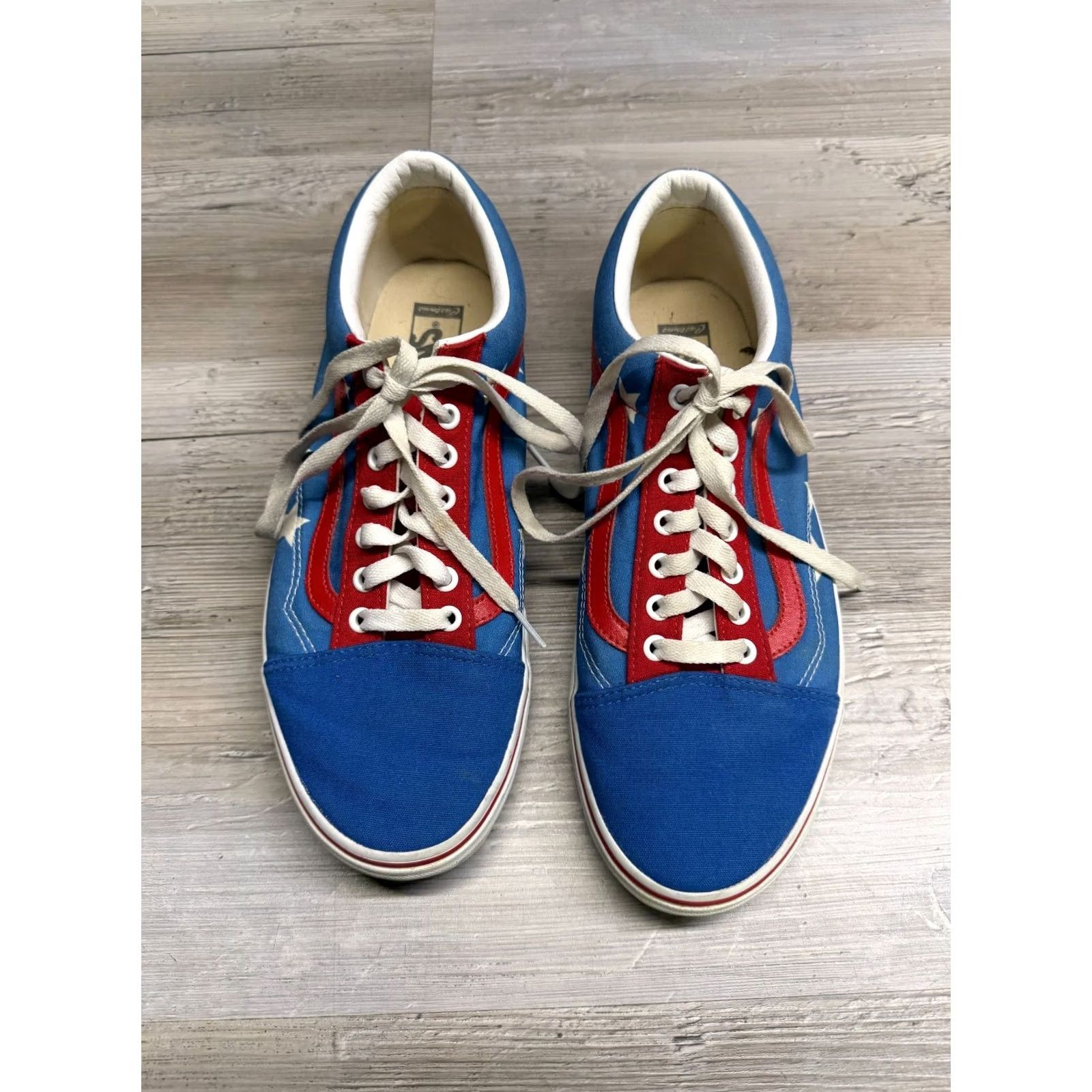 Vans Vans Old Skool Men 12 Red White Blue Stars Hot Dog Canvas Sneakers Size US 12 / EU 45 - 2 Thumbnail